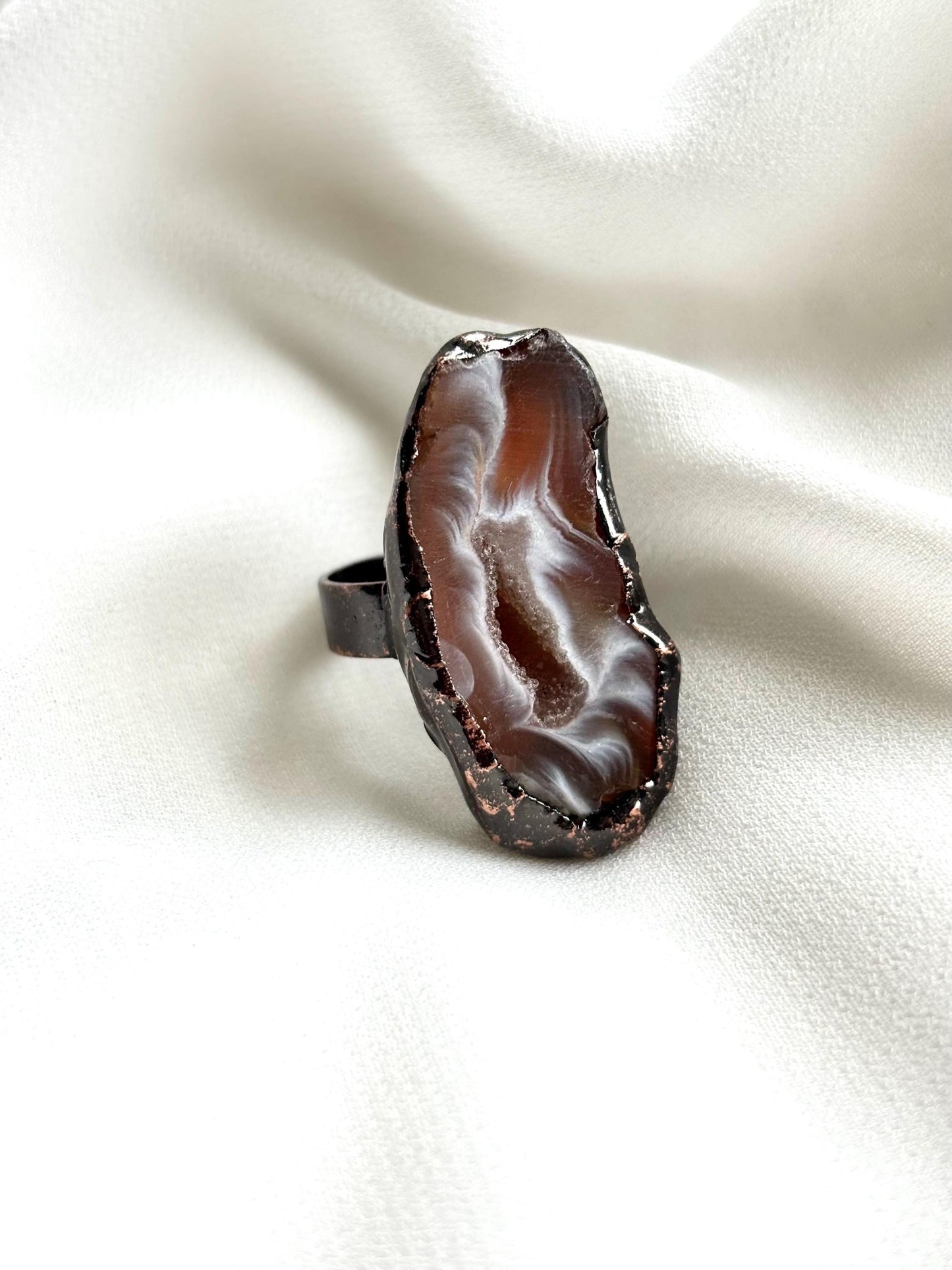 Ethereal Earth – Vintage Geode Open Rings Set ( 4 Rings as a set )