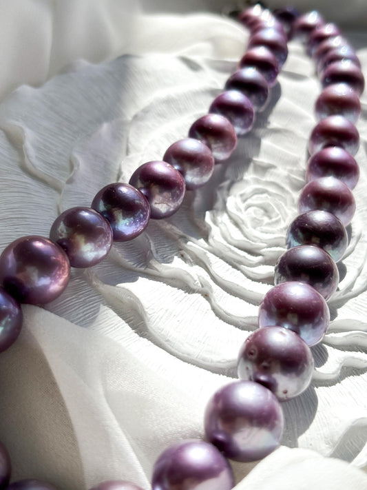 Midnight Iris – Dark Violet Edison Pearl Necklace