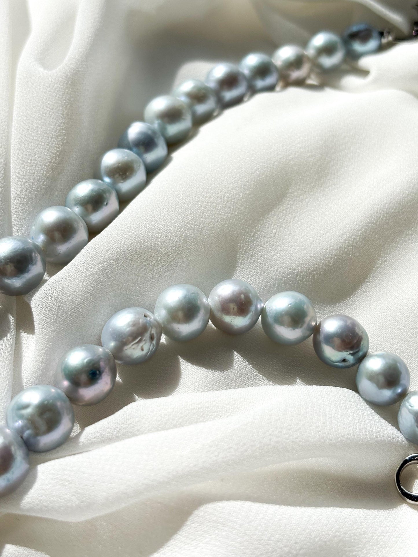 Sky Mist – Sky Blue Baroque Pearl Necklace