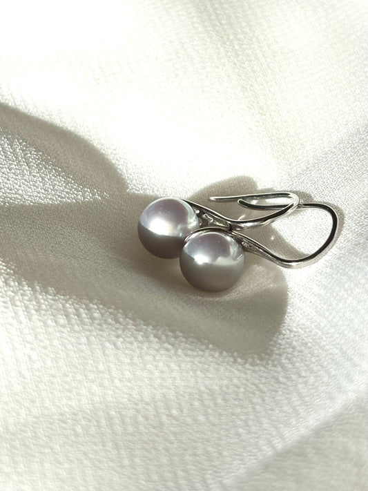 Grey Freshwater Pearl High Heel Earrings – 925 Sterling Silver