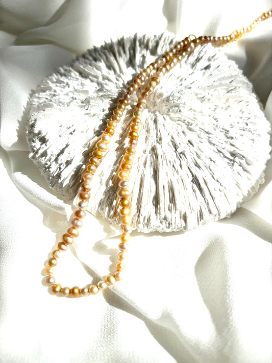 Whispering Dusky Rose Pearl Necklace 925 Sterling Silver(AA+ Luster)