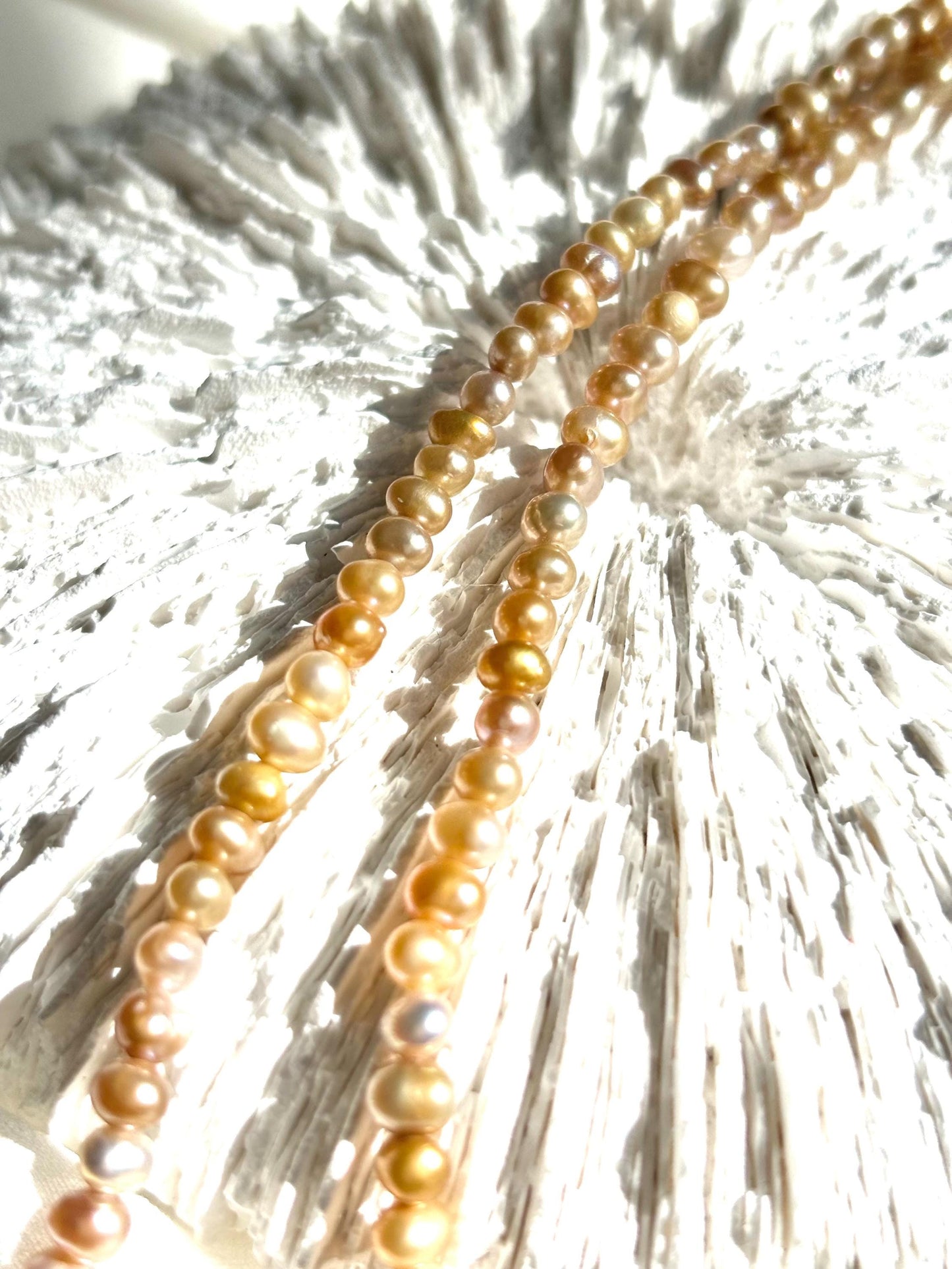Whispering Dusky Rose Pearl Necklace 925 Sterling Silver(AA+ Luster)