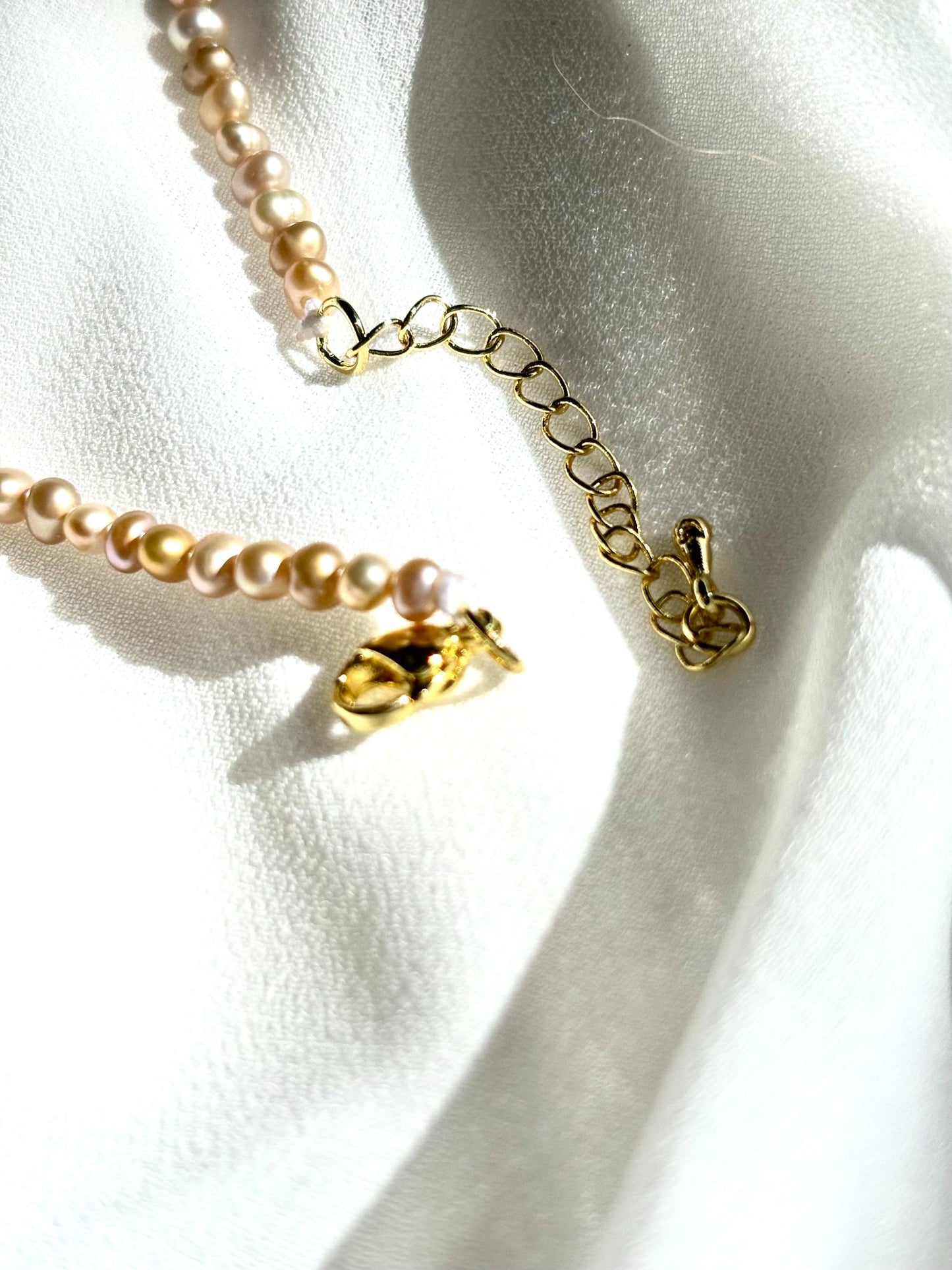 Whispering Dusky Rose Pearl Necklace 925 Sterling Silver(AA+ Luster)