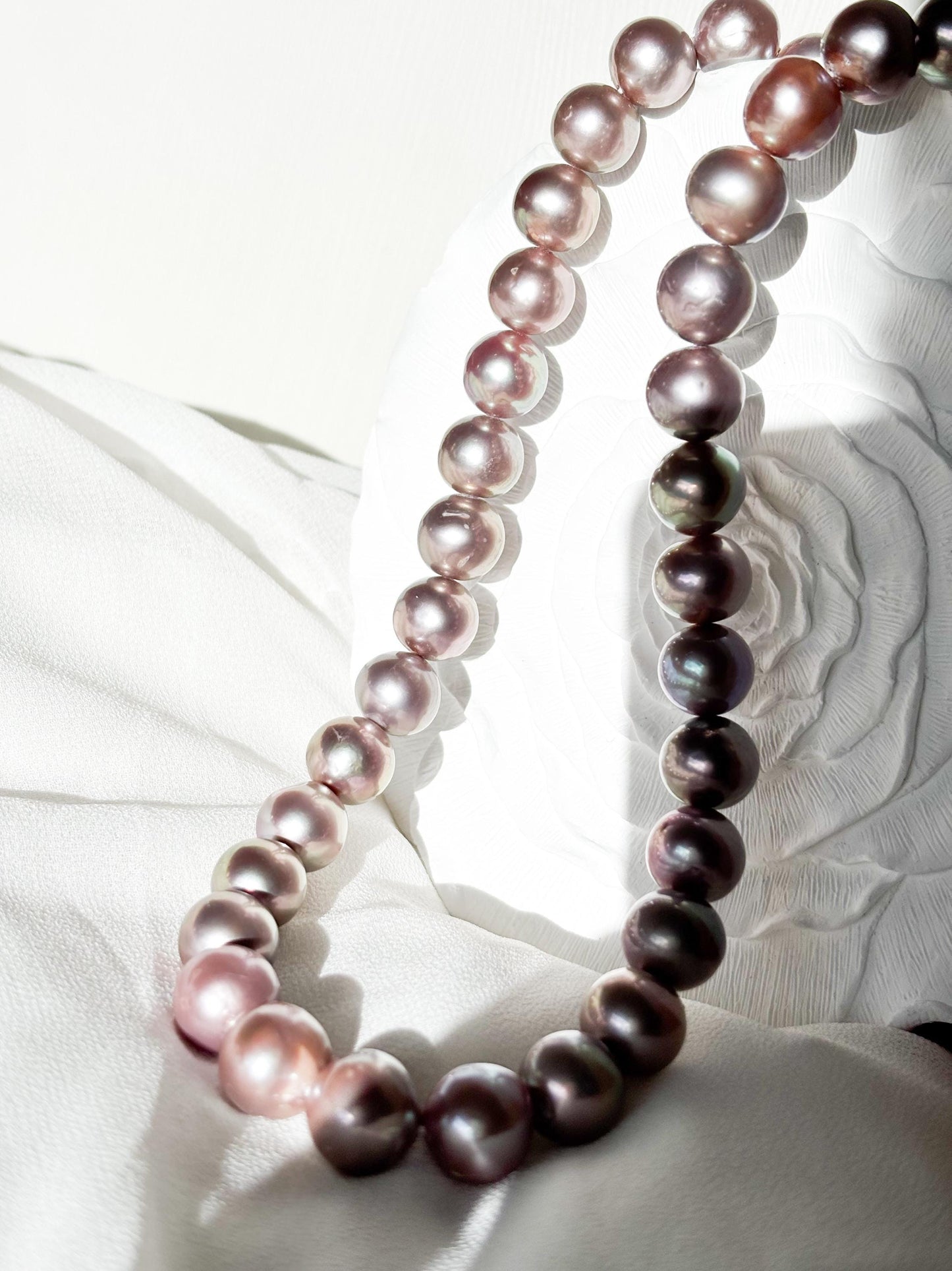 Moonlit Mist – Titanium Lavender Edison Pearl Necklace