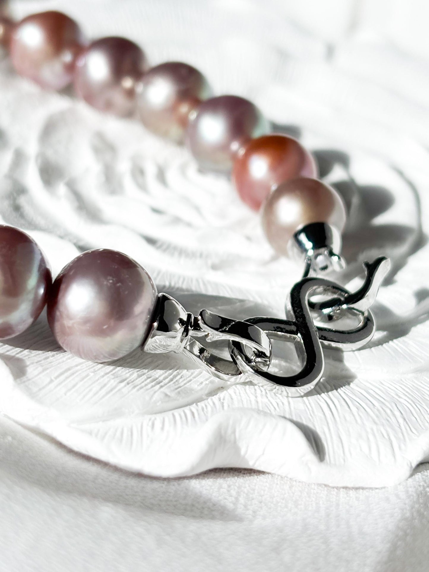 Moonlit Mist – Titanium Lavender Edison Pearl Necklace