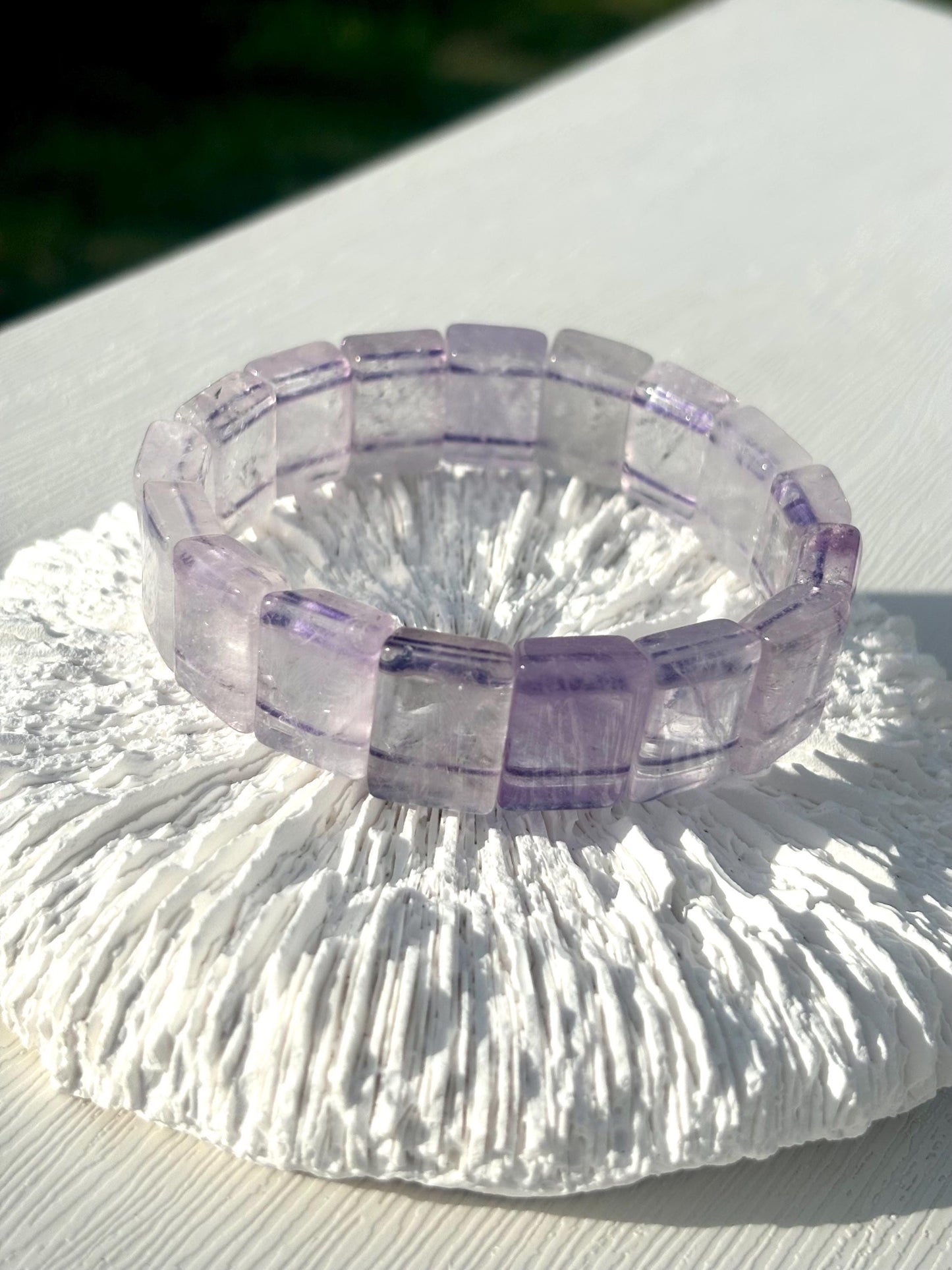 Lavender Horizon – Amethyst Rectangle Crystal Bangle