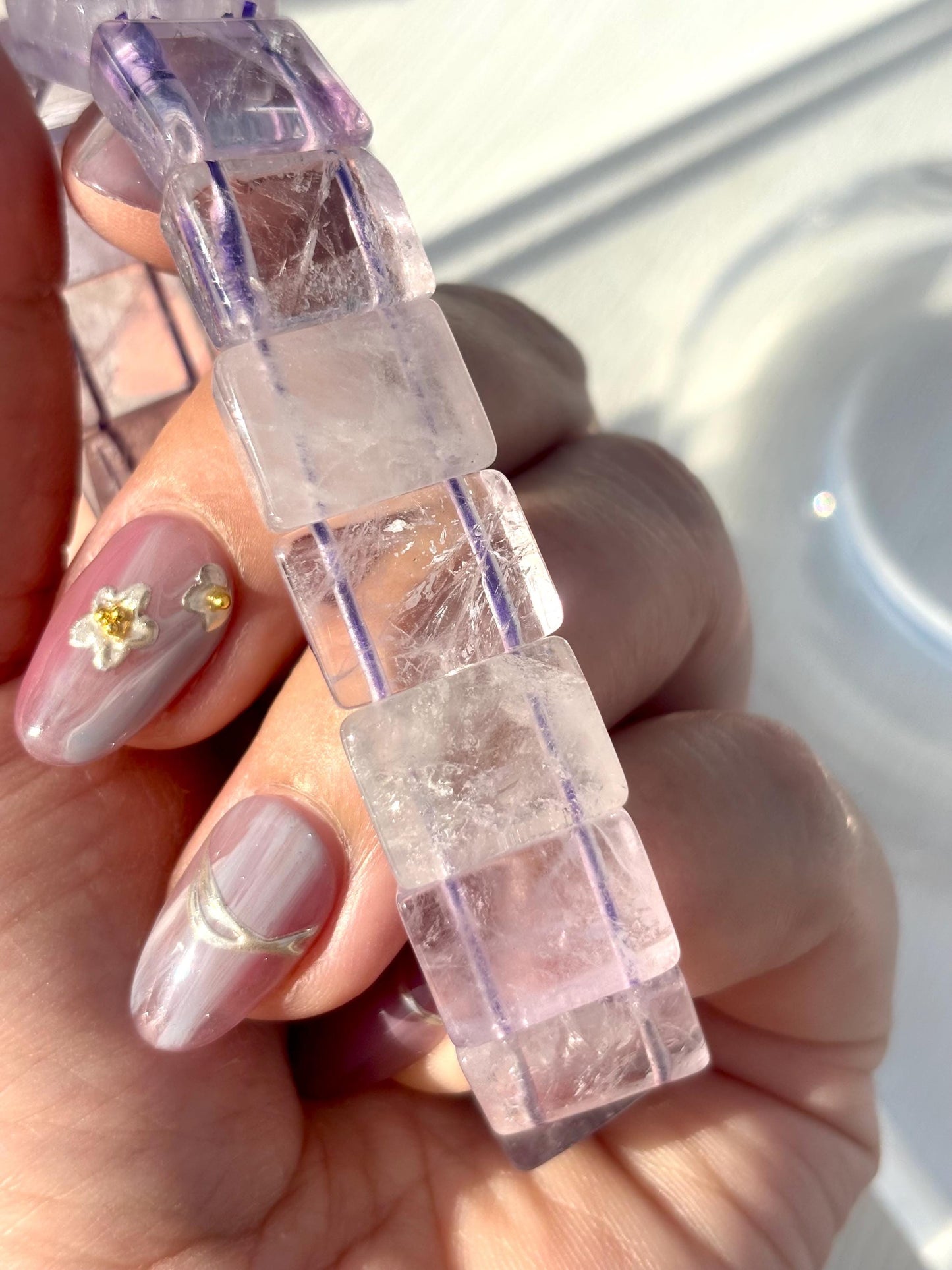 Lavender Horizon – Amethyst Rectangle Crystal Bangle