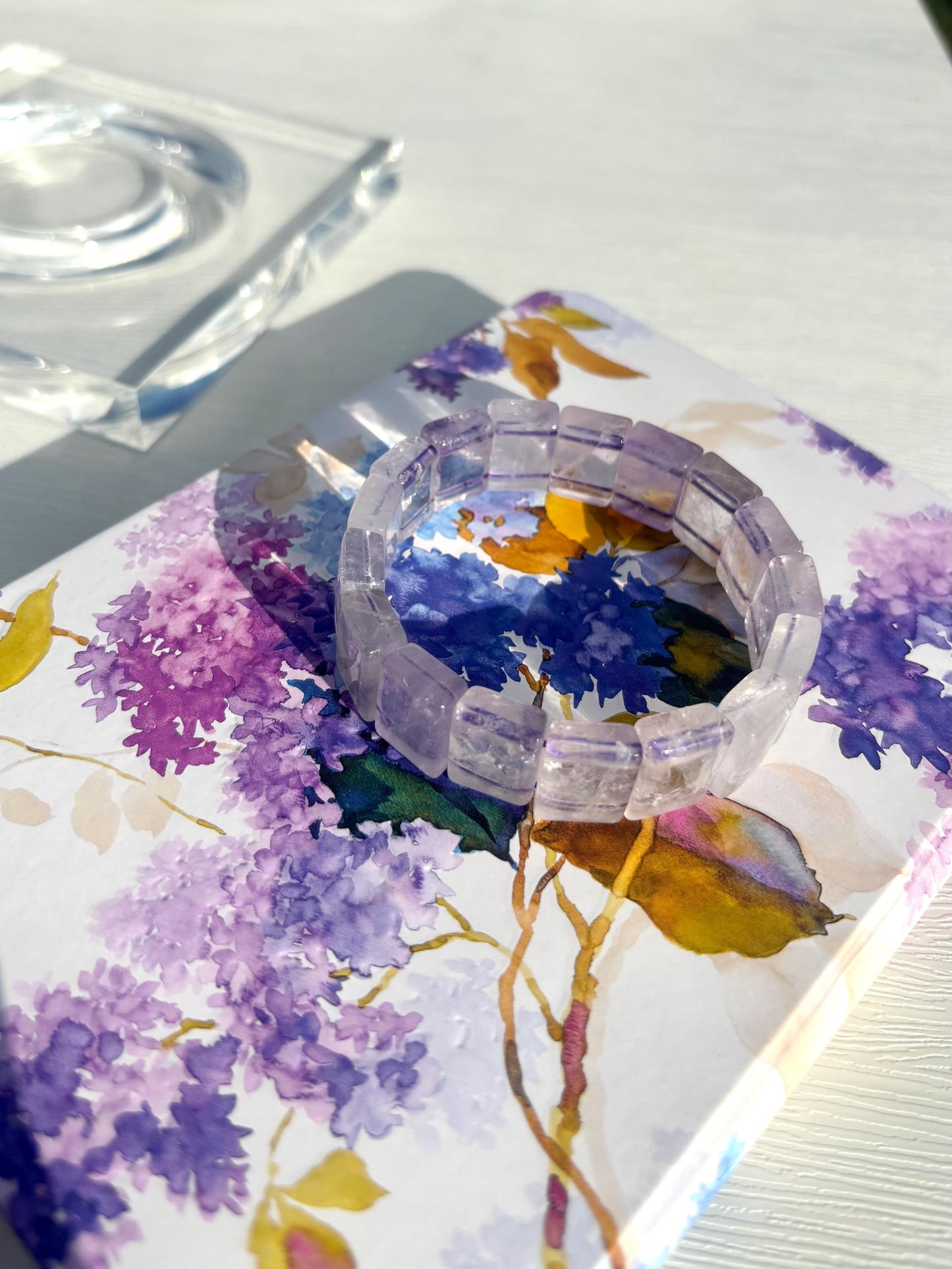 Lavender Horizon – Amethyst Rectangle Crystal Bangle