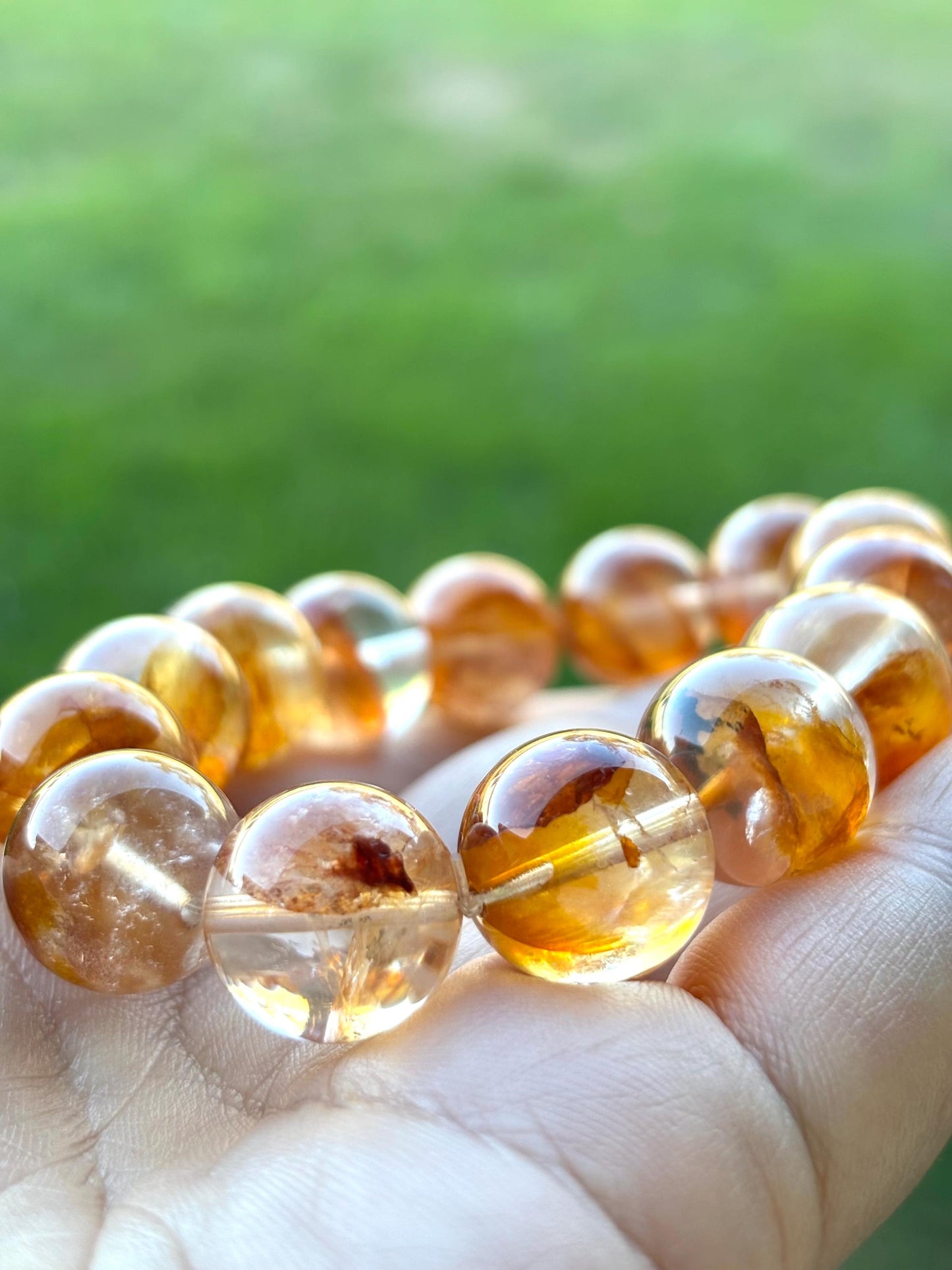 Amberveil – Hematoid Quartz Forest Glow Bracelet