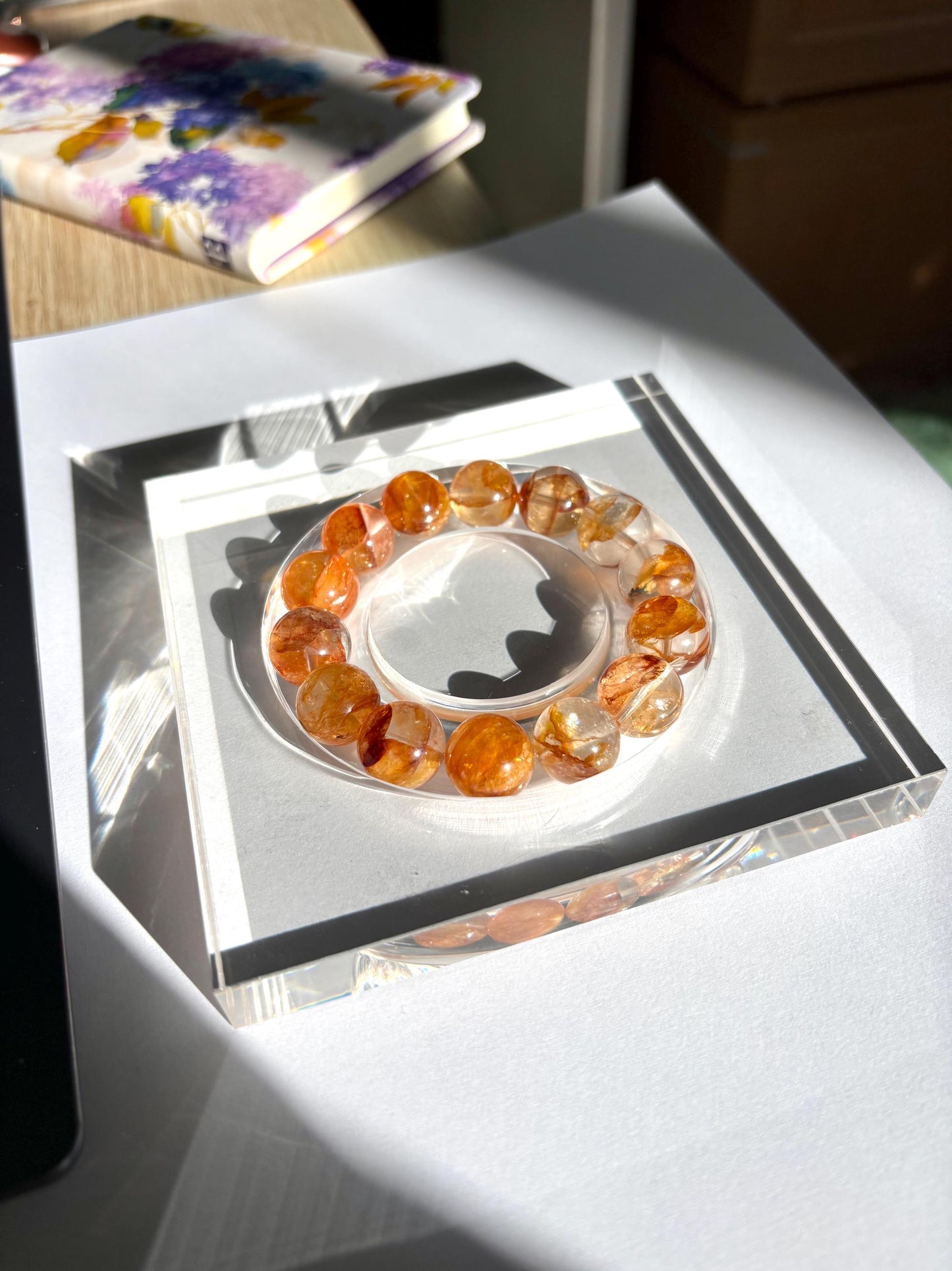 Amberveil – Hematoid Quartz Forest Glow Bracelet