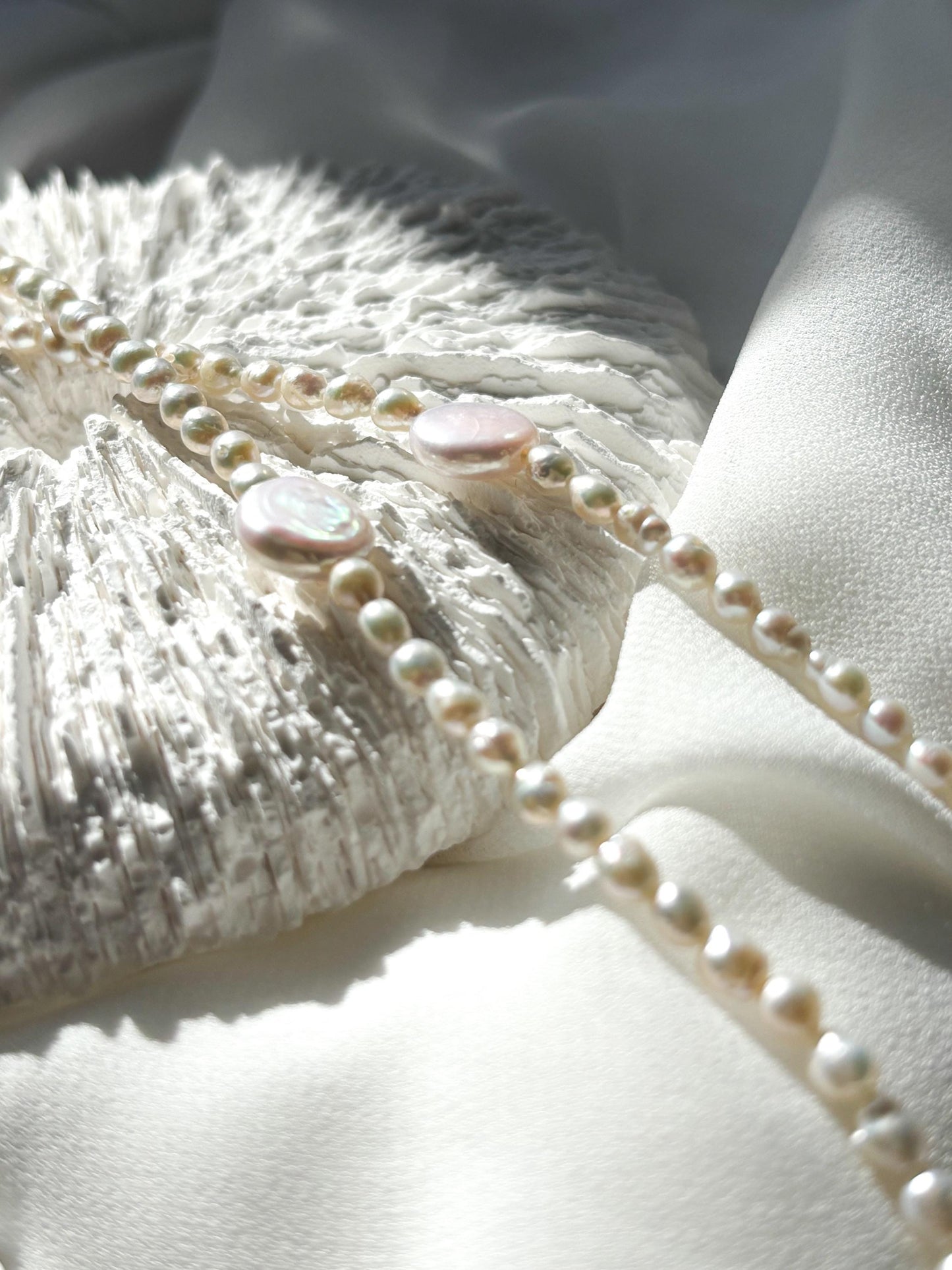 Moonveil – Layered Teardrop & Coin Pearl Necklace