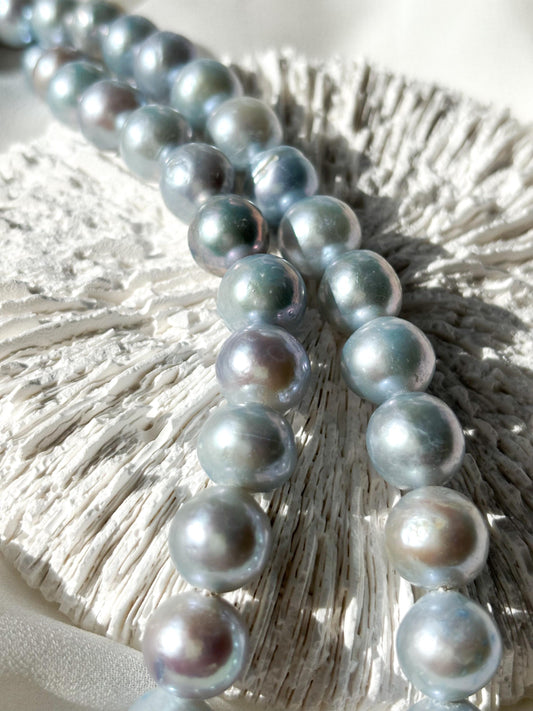 Sky Mist – Sky Blue Baroque Pearl Necklace
