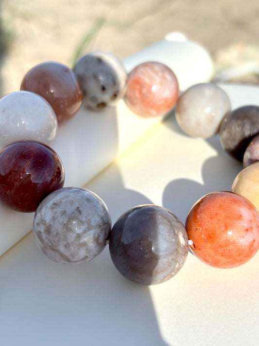 Desert Echo – Fossil Coral Bead Bracelet
