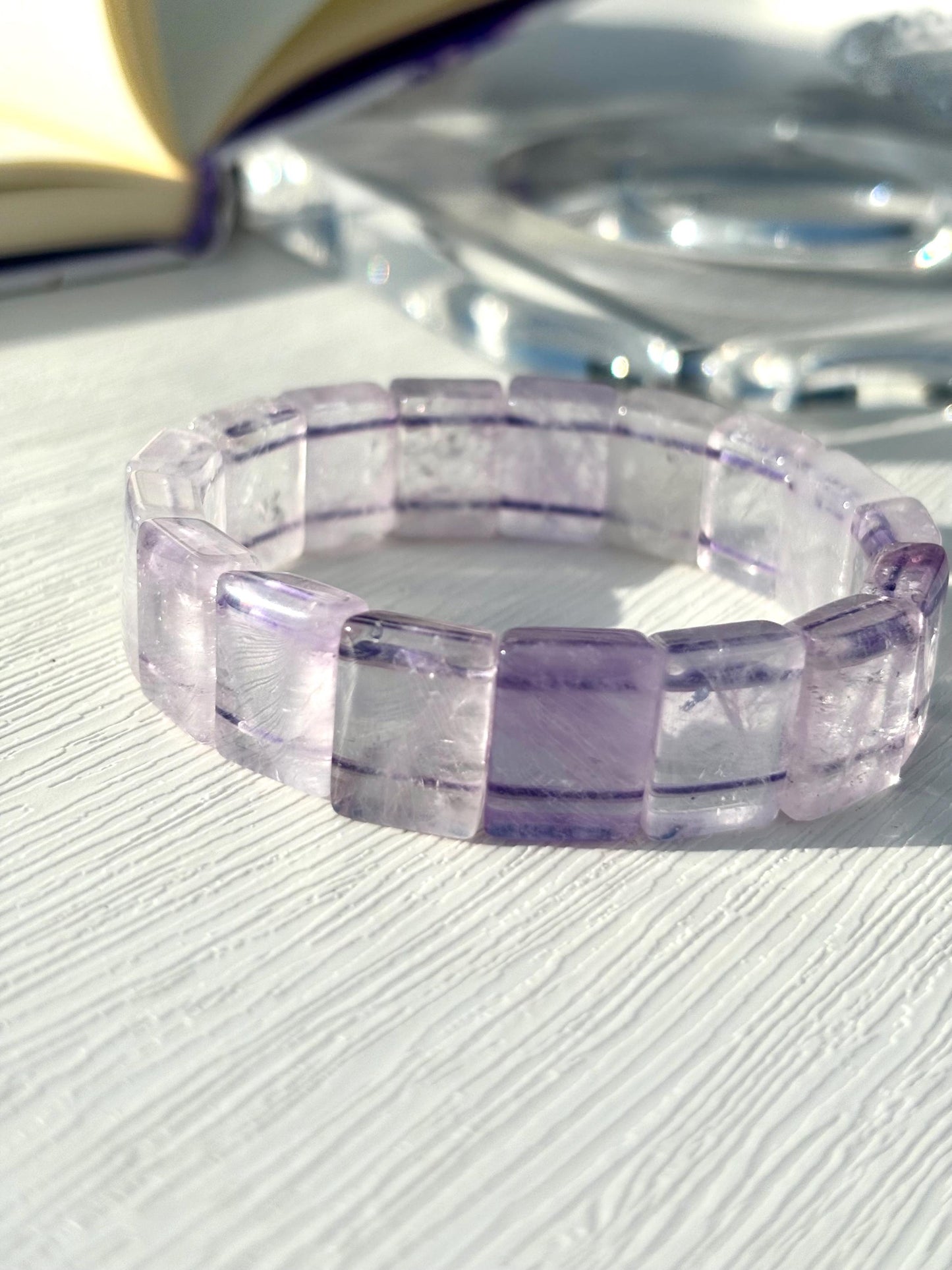 Lavender Horizon – Amethyst Rectangle Crystal Bangle