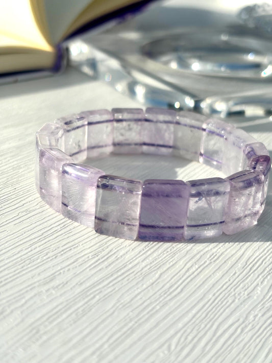 Lavender Horizon – Amethyst Rectangle Crystal Bangle