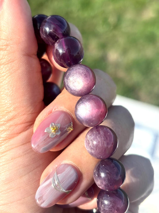 Moonhaze Whisper – Purple Chrome Mica Lepidolite Serenity Bracelet