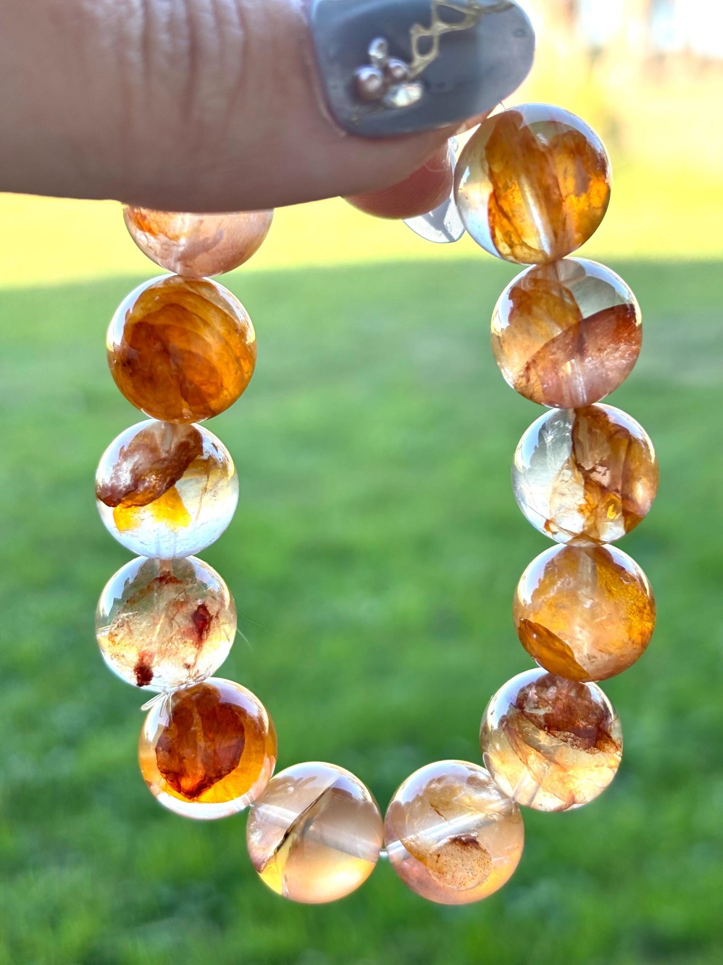 Amberveil – Hematoid Quartz Forest Glow Bracelet