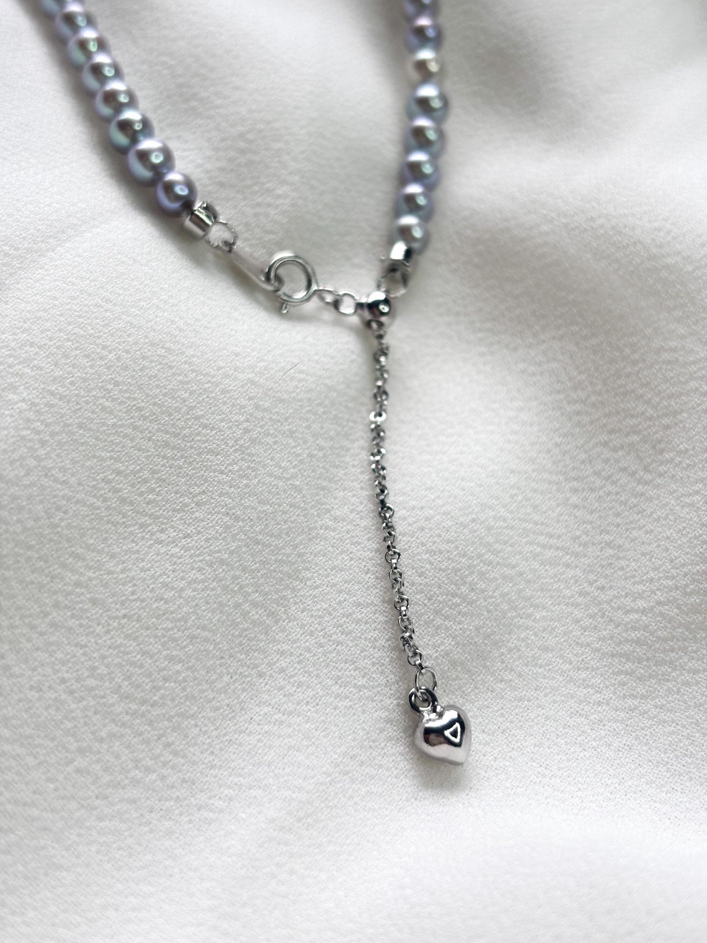Moonlit Mist – Grey Pearl Necklace & Earrings Set – A Gift of Grace and Radiance