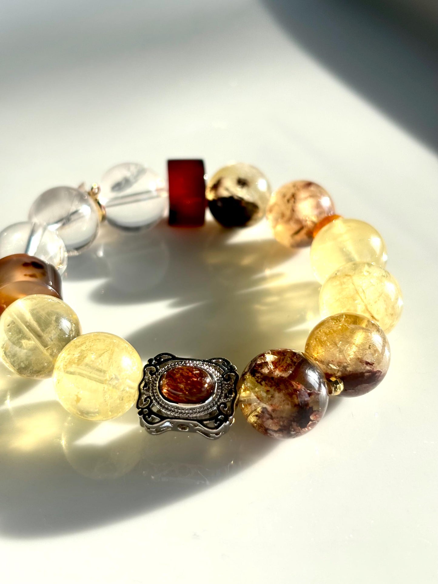 Sunlit Horizon – Mardin-Inspired Quartz & Agate Bracelet