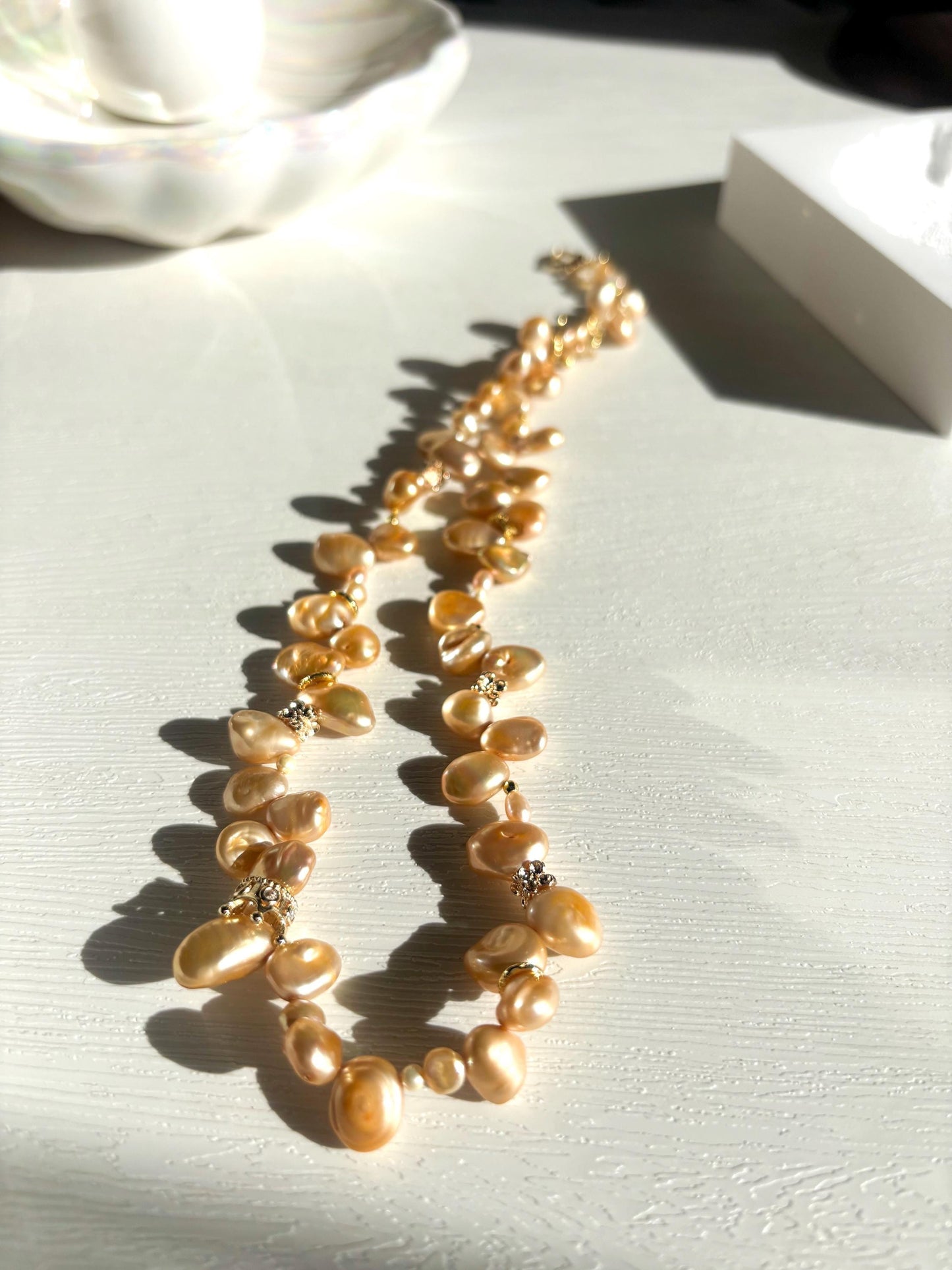 Sunlit Ember – Where Golden Ripples Kiss Baroque Petals