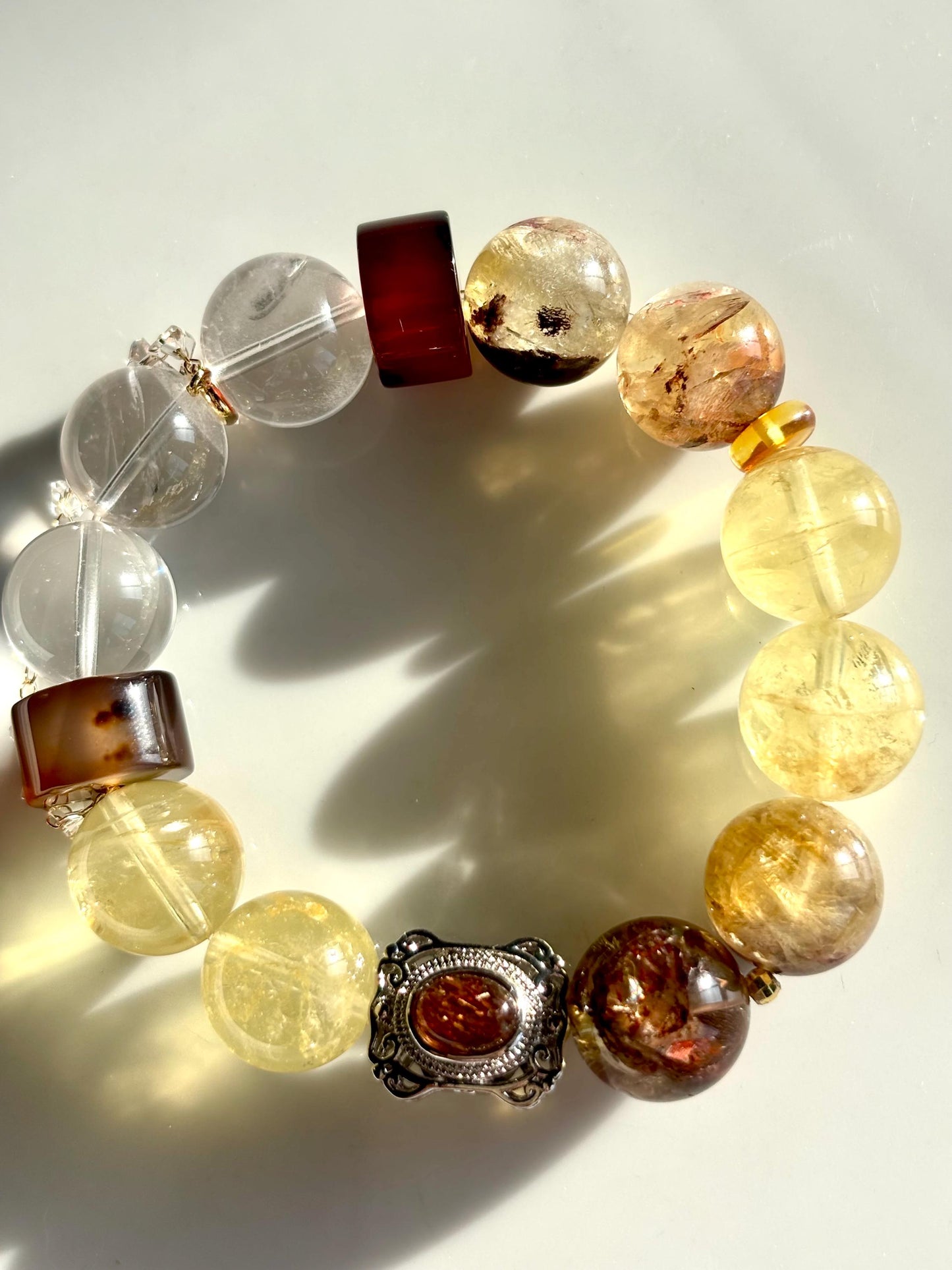 Sunlit Horizon – Mardin-Inspired Quartz & Agate Bracelet
