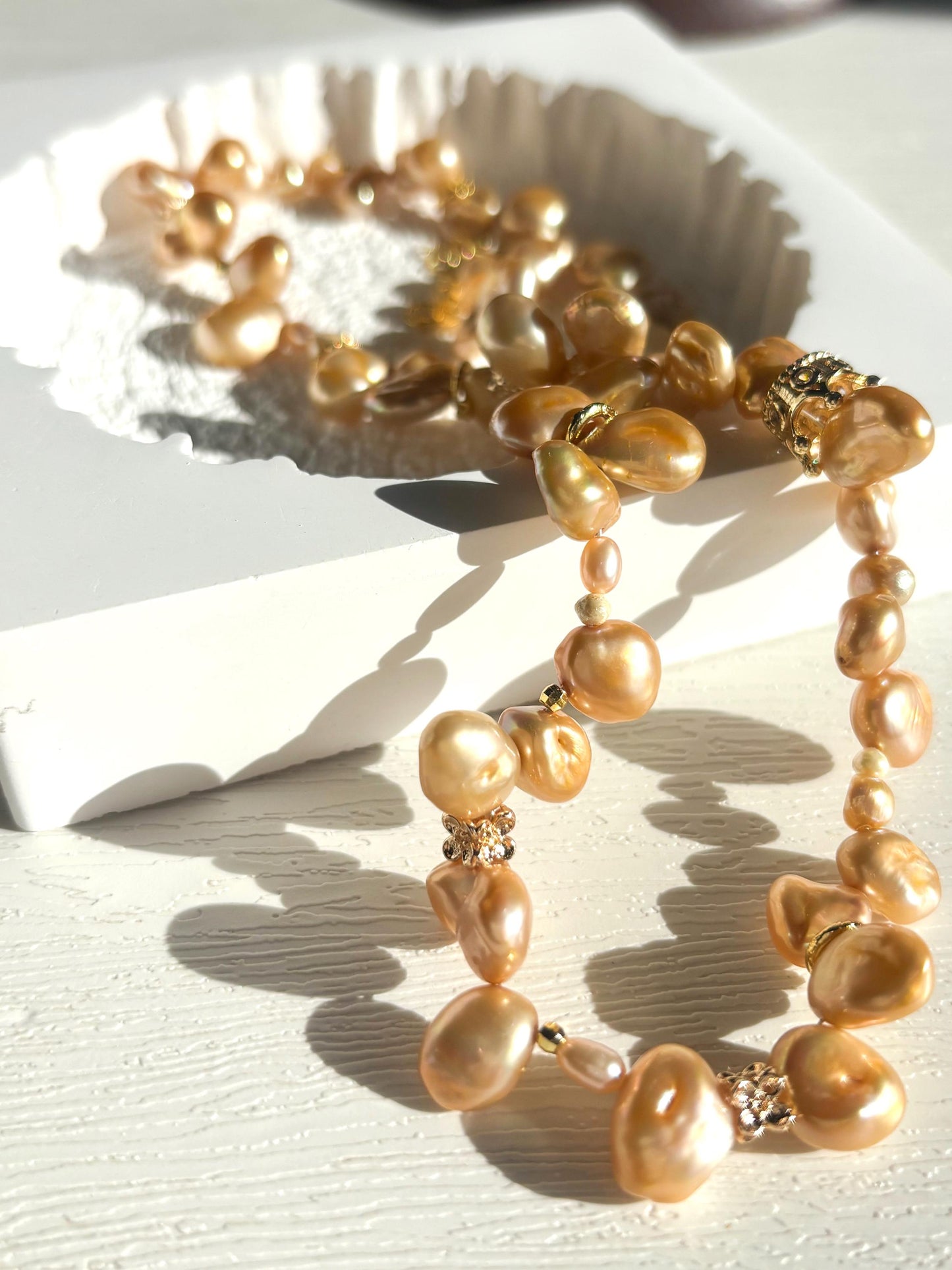 Sunlit Ember – Where Golden Ripples Kiss Baroque Petals