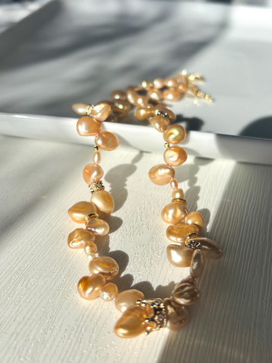 Sunlit Ember – Where Golden Ripples Kiss Baroque Petals