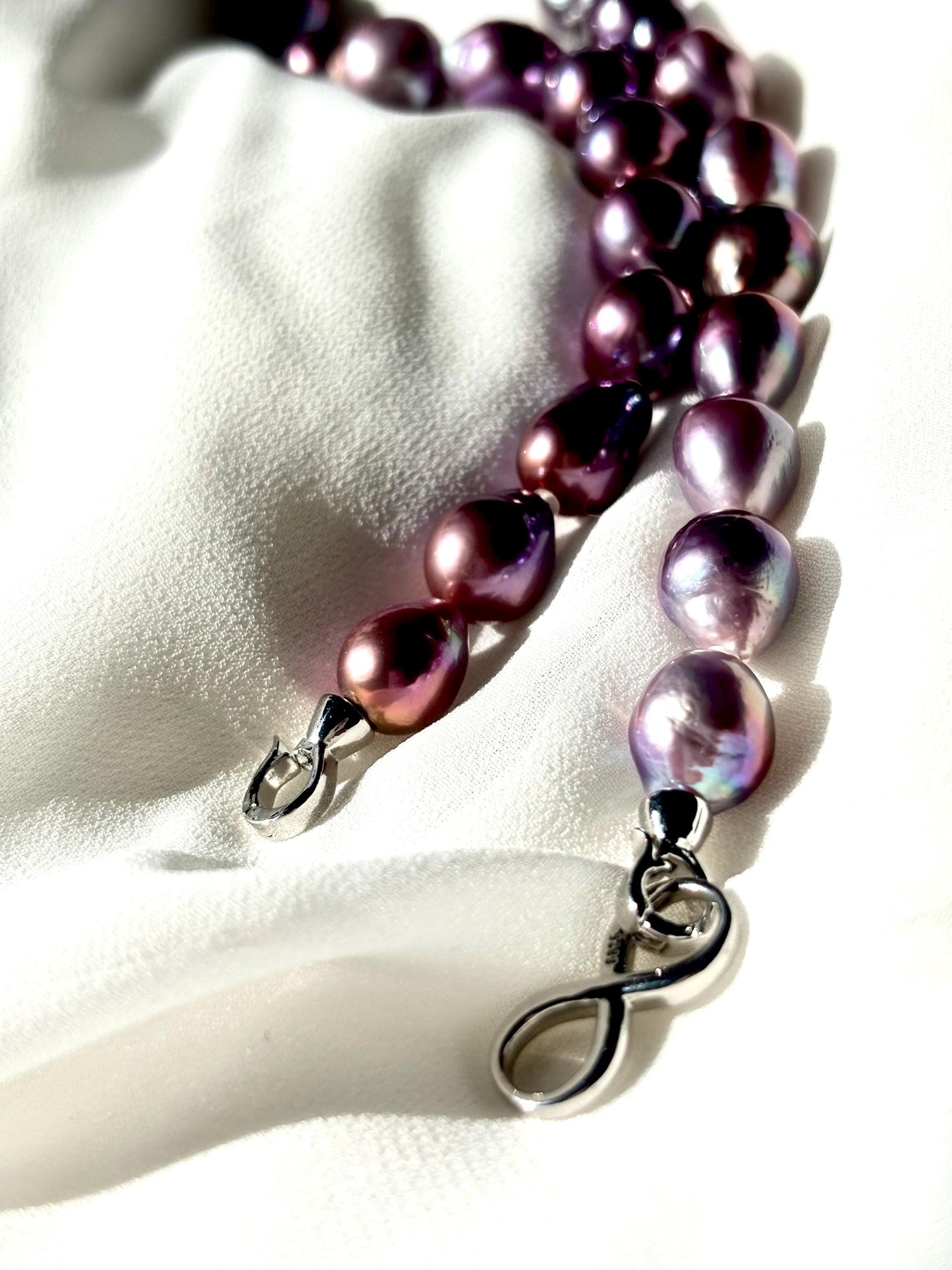 Dusk Peony – Baroque Teardrop Pearl Necklace