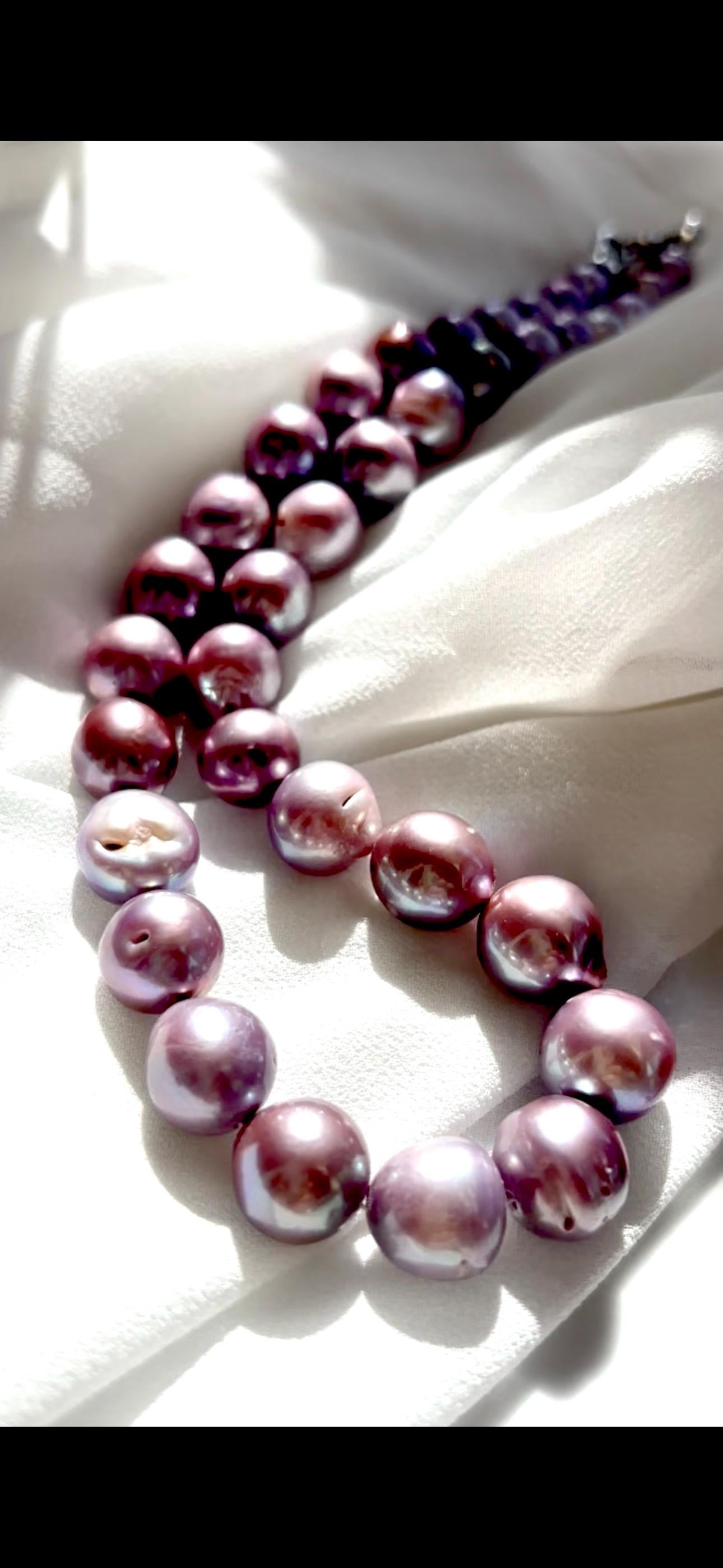 Lavender Tide – Purple Baroque Pearl Necklace