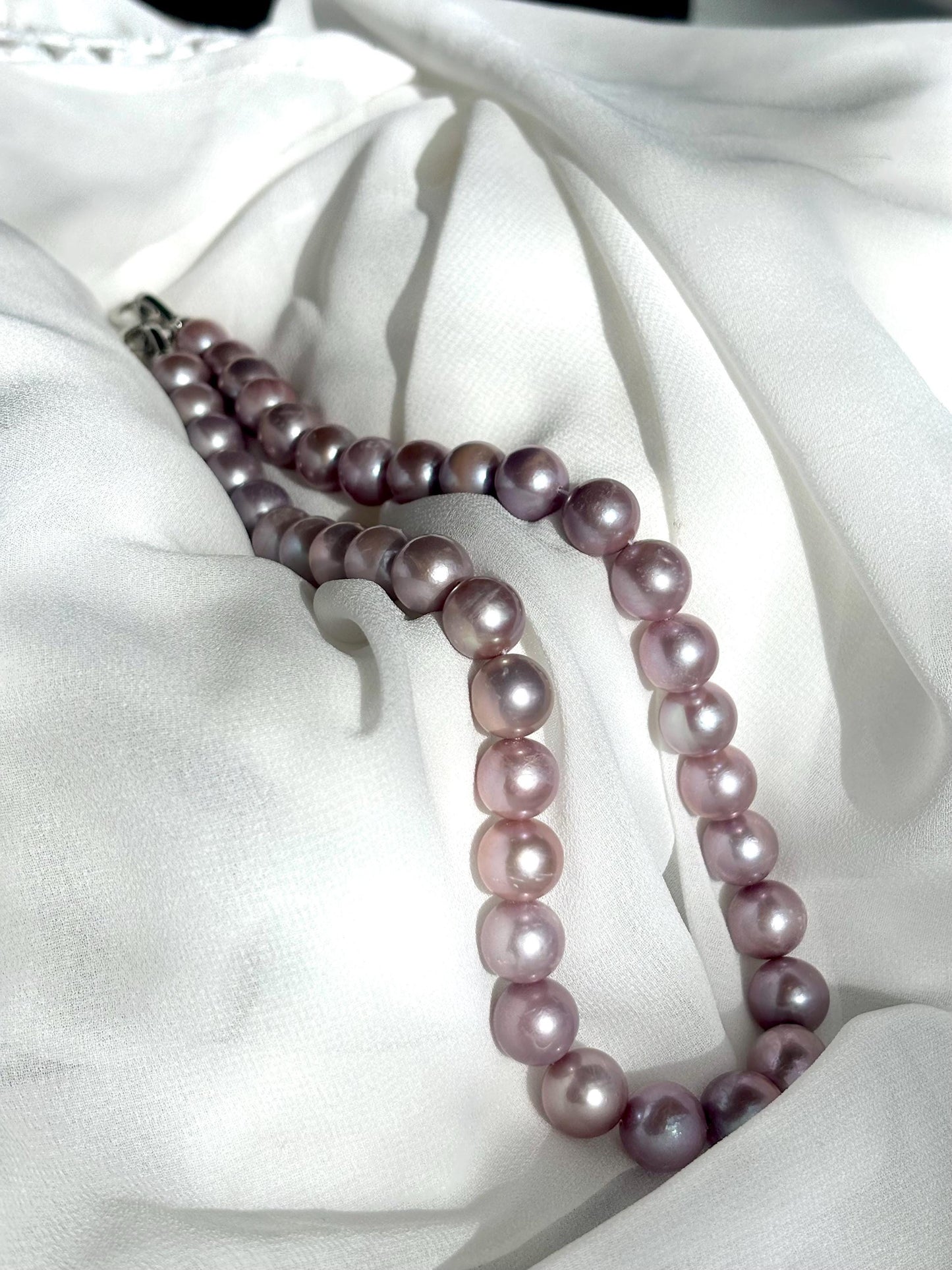 Moonlit Lavender Grove Baroque Pearl Necklace