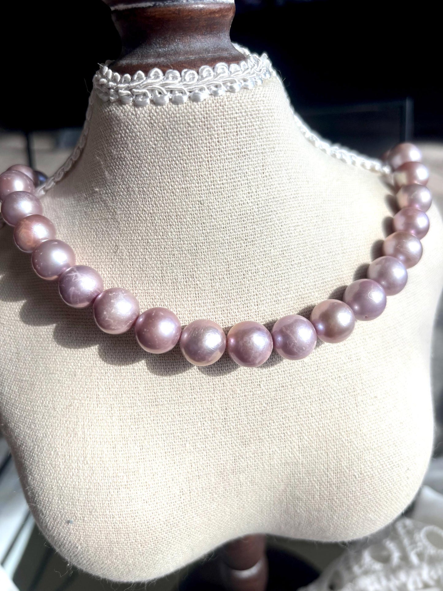 Moonlit Lavender Grove Baroque Pearl Necklace