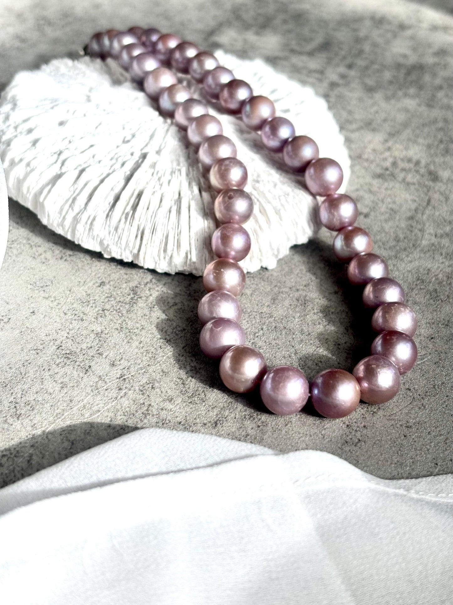 Moonlit Lavender Grove Baroque Pearl Necklace