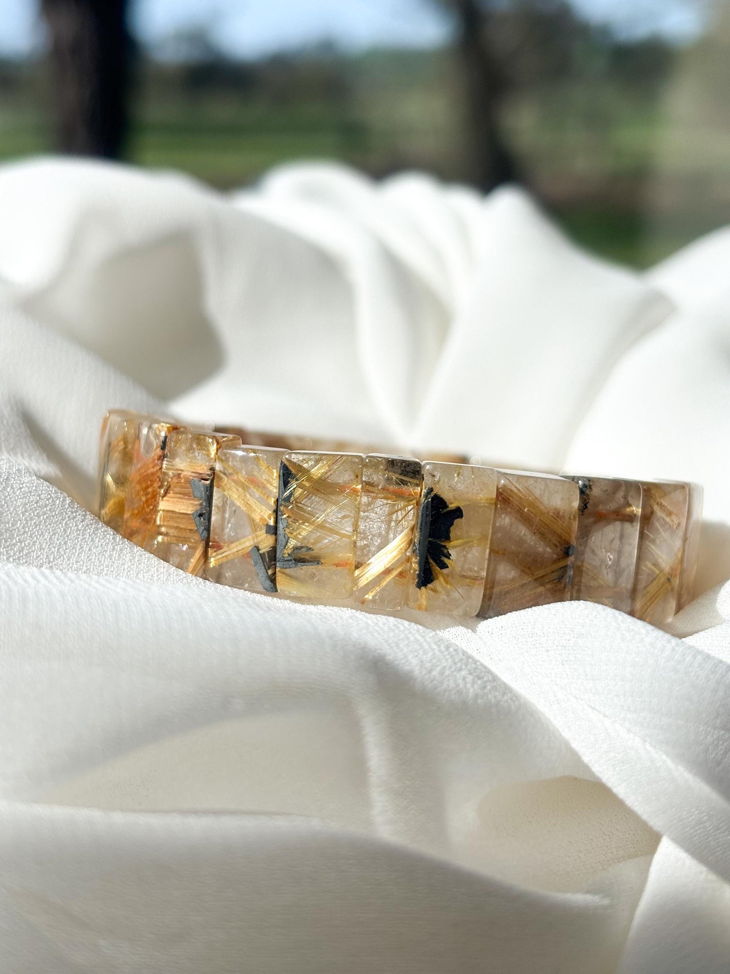 Golden Swallow – Titanium Rutilated Quartz Bracelet A