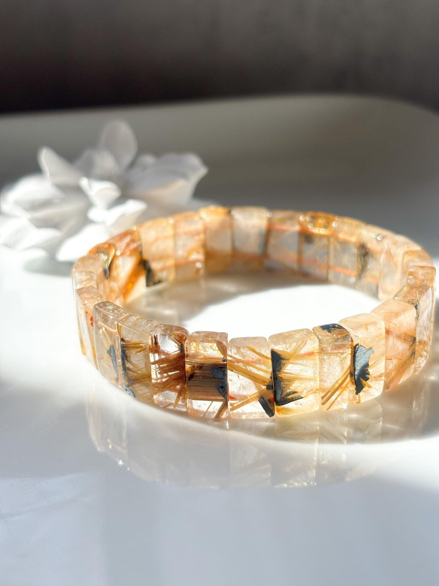 Golden Swallow – Titanium Rutilated Quartz Bracelet A