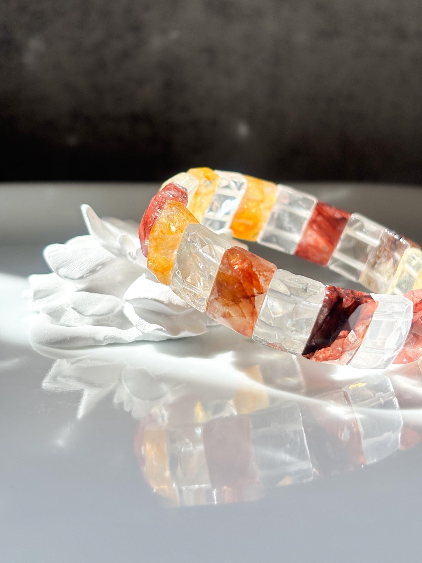Golden Ember – Hematoid Quartz Faceted Bracelet