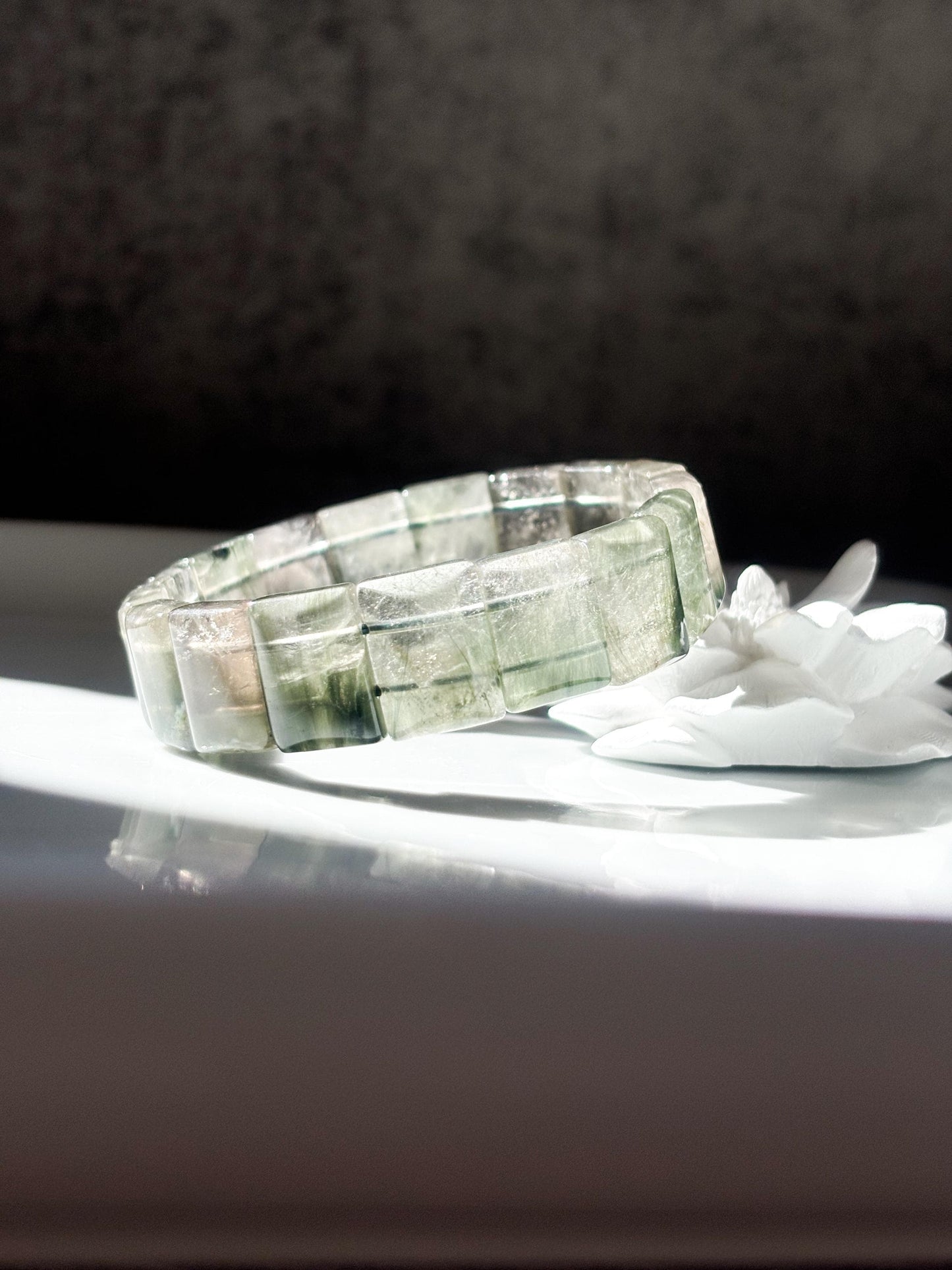 Whispering Forest – Green Rutilated Quartz Bracelet