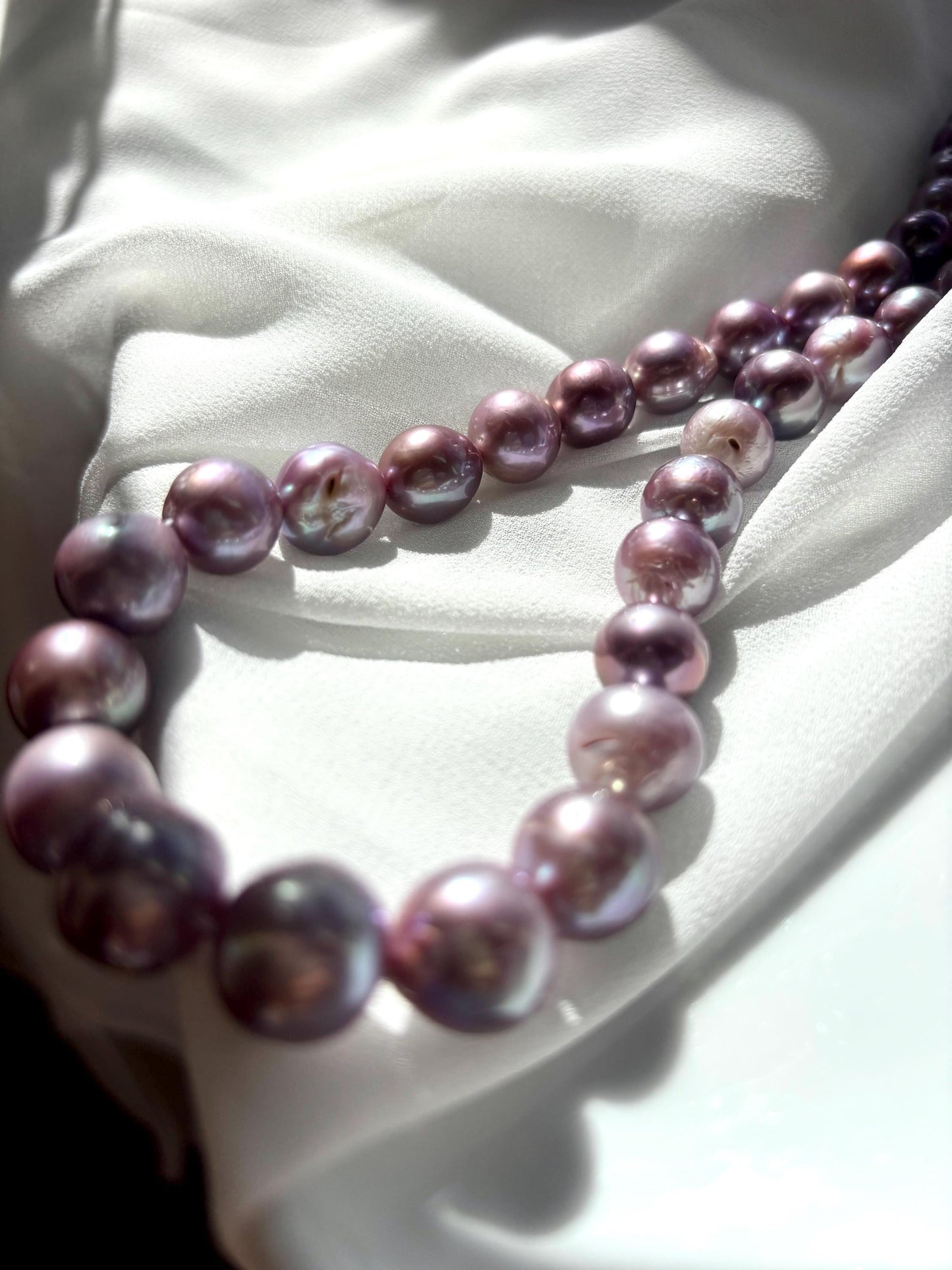 Lavender Tide – Purple Baroque Pearl Necklace