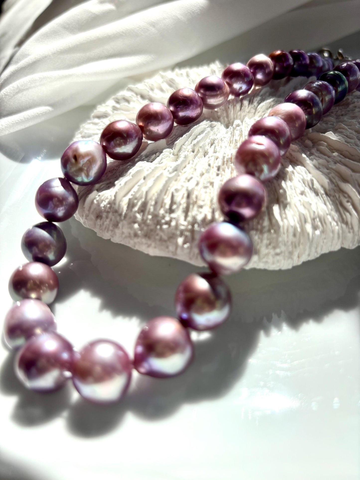 Lavender Tide – Purple Baroque Pearl Necklace