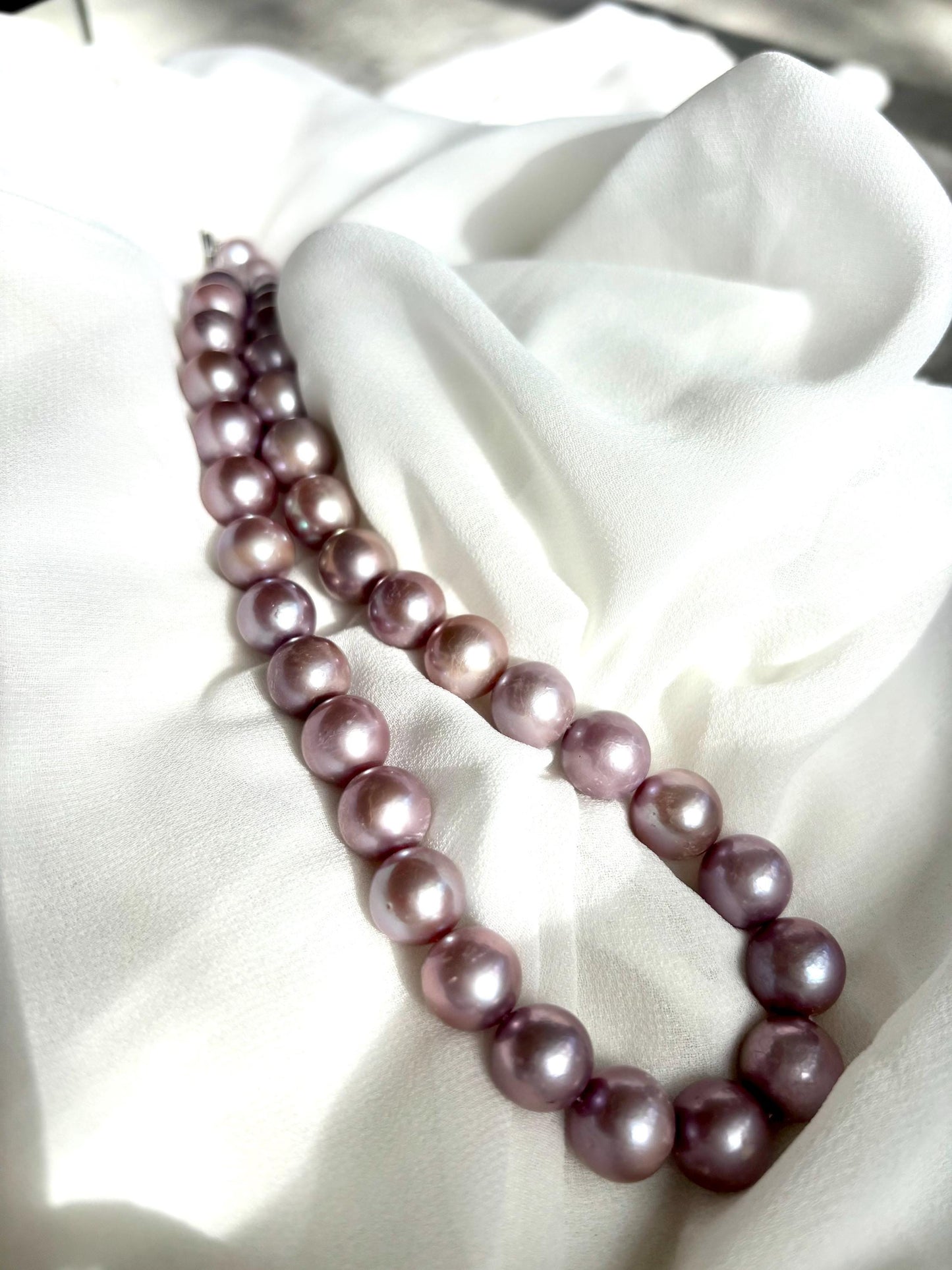 Moonlit Lavender Grove Baroque Pearl Necklace