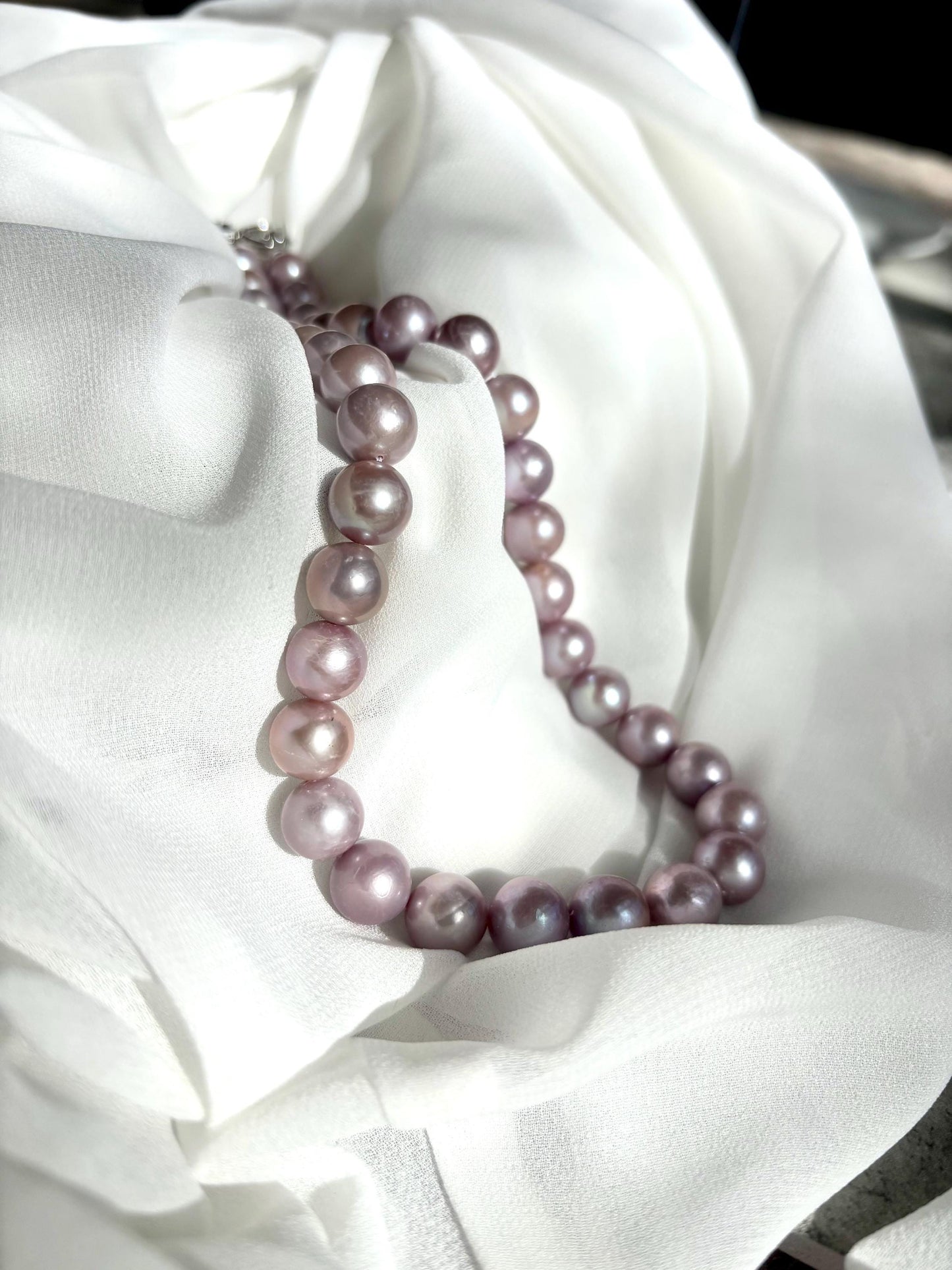 Moonlit Lavender Grove Baroque Pearl Necklace