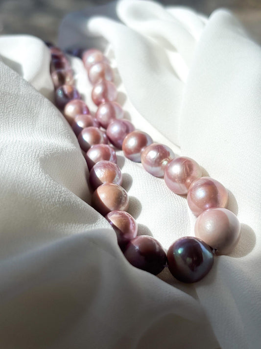 Lavender Berry Bubblegum Baroque Pearl Necklace