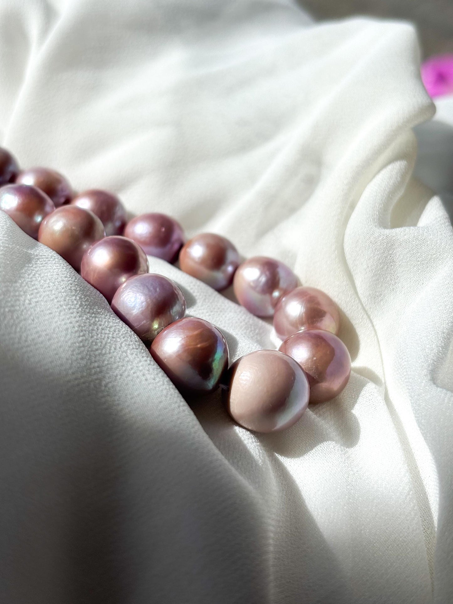 Lavender Berry Bubblegum Baroque Pearl Necklace