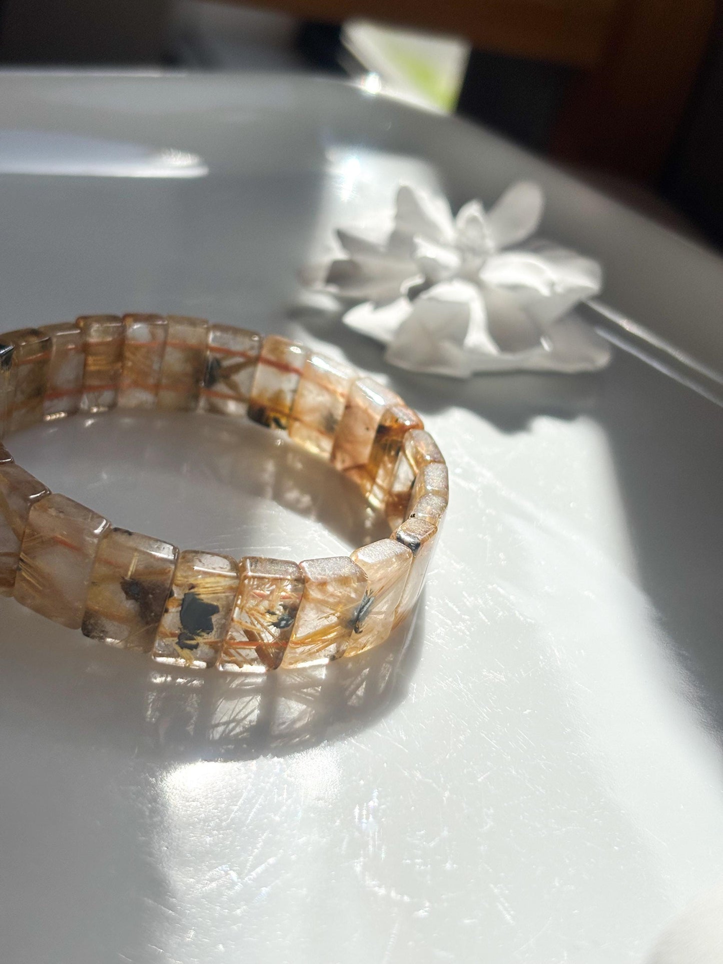 Golden Swallow – Titanium Rutilated Quartz Bracelet A