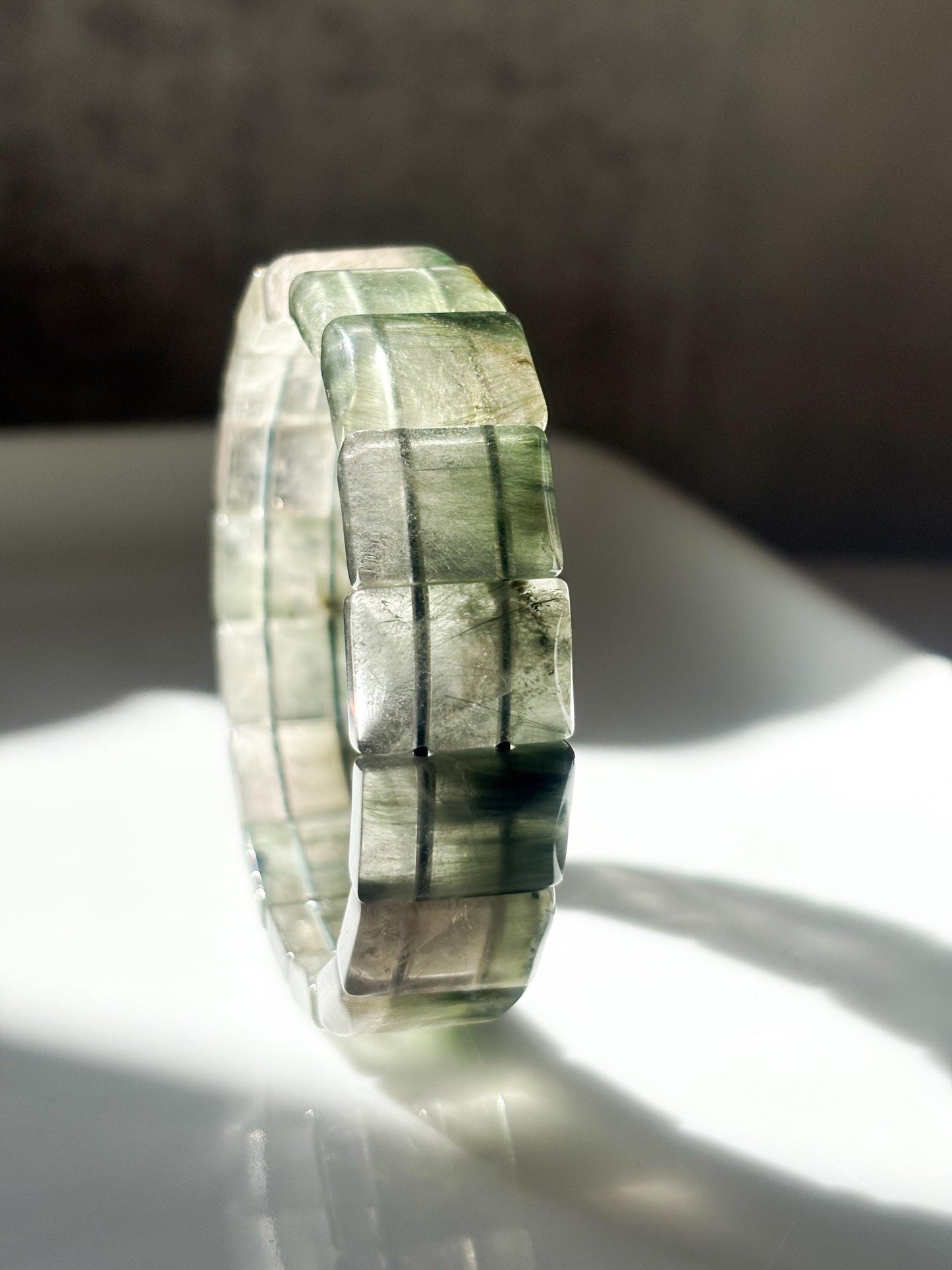 Whispering Forest – Green Rutilated Quartz Bracelet