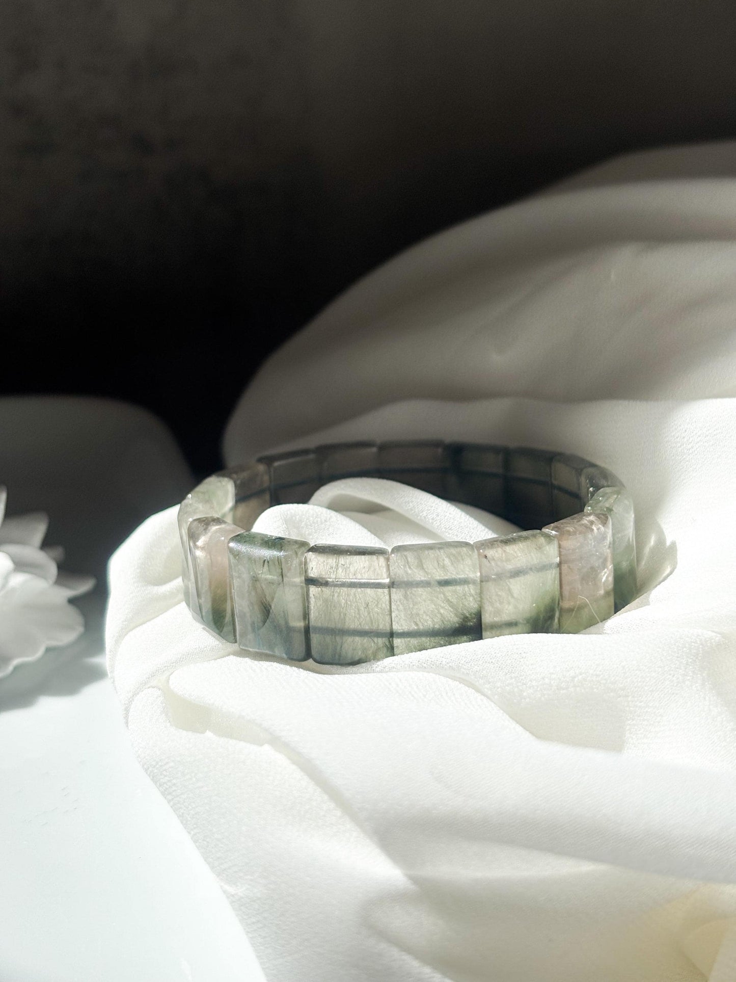 Whispering Forest – Green Rutilated Quartz Bracelet