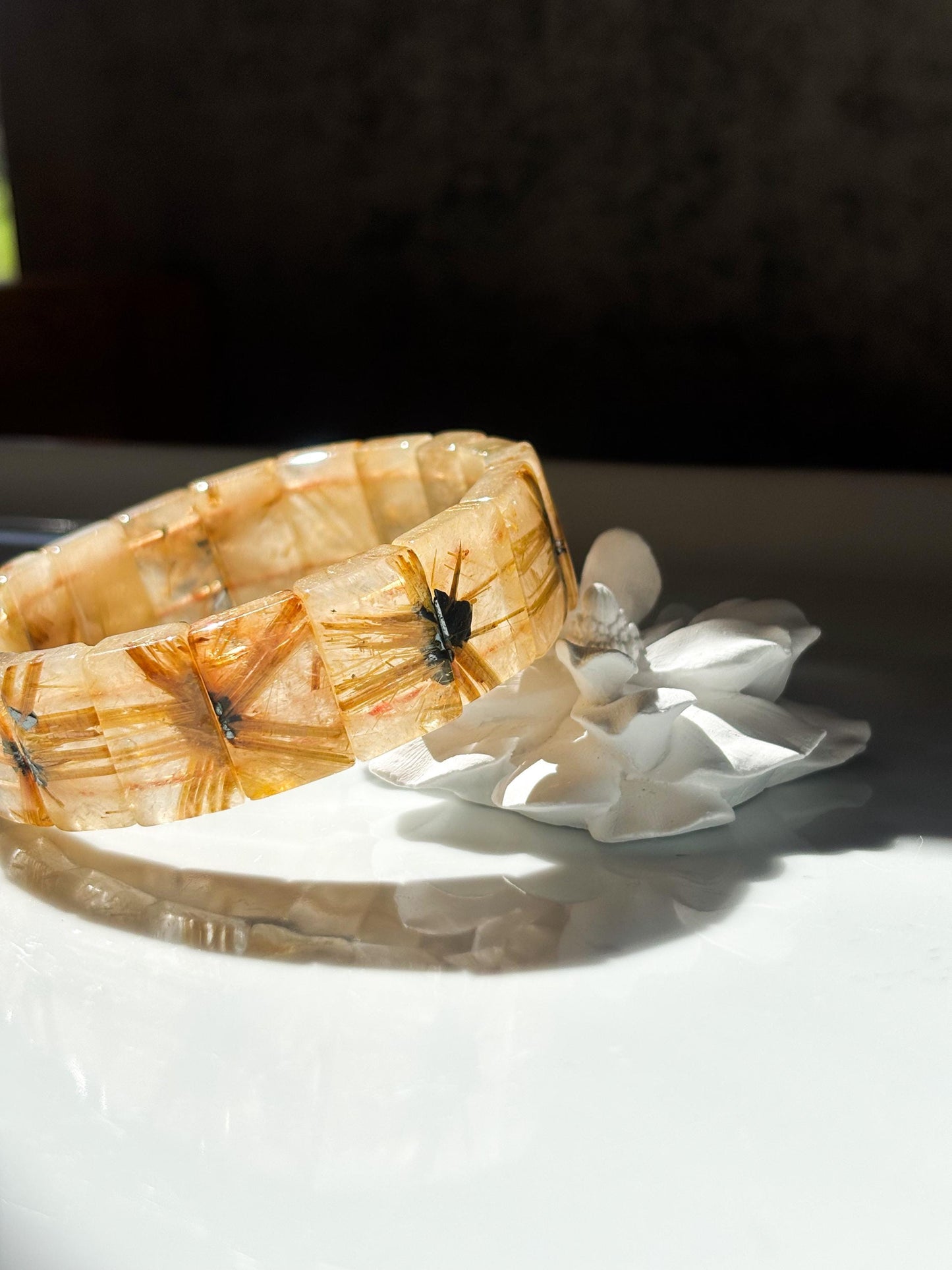 Golden Threads – Swallow Titanium Golden Rutilated Quartz Bracelet