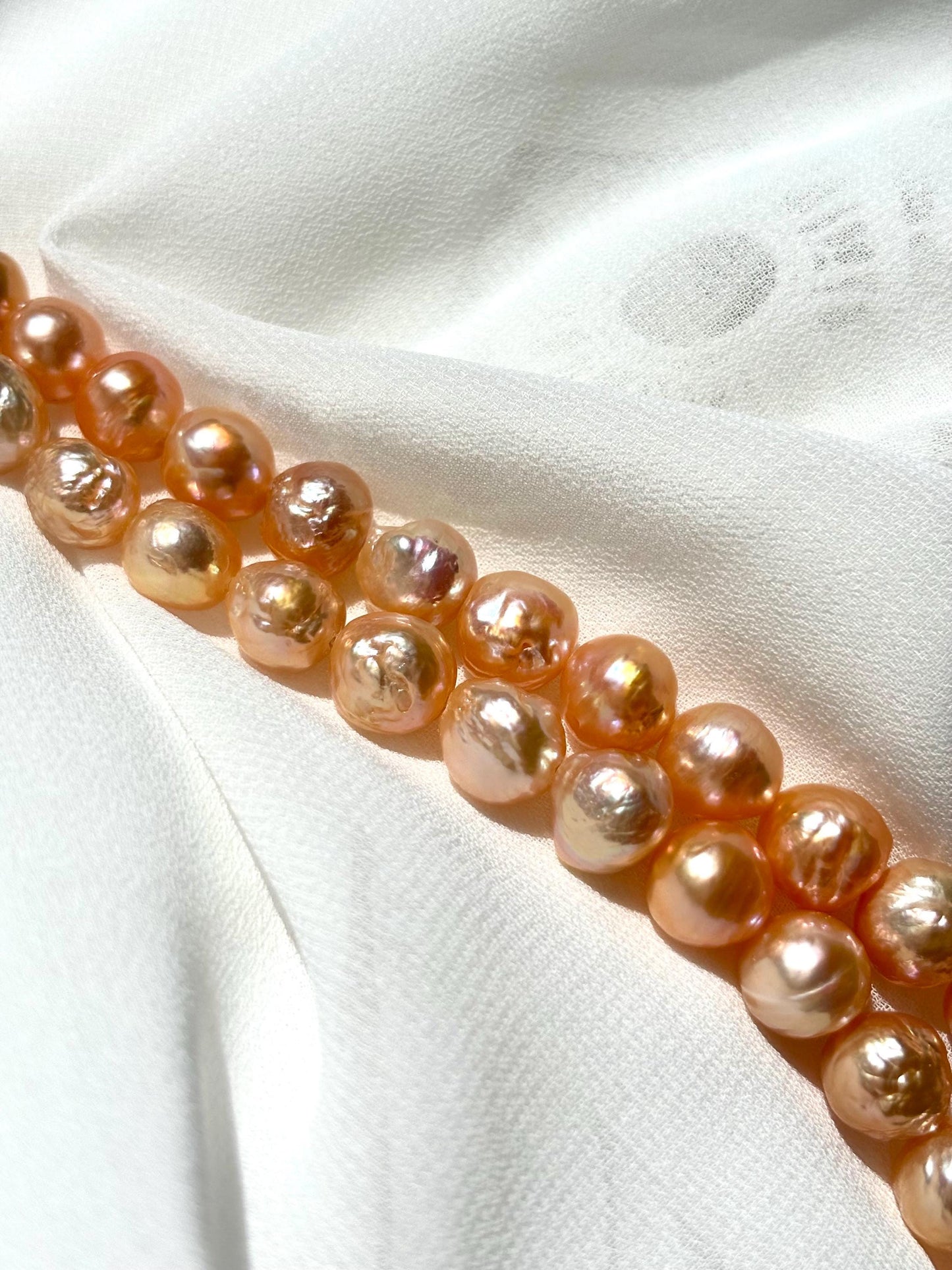 Camellia Dawn – Baroque Freshwater Wrinkle Pearl Necklace