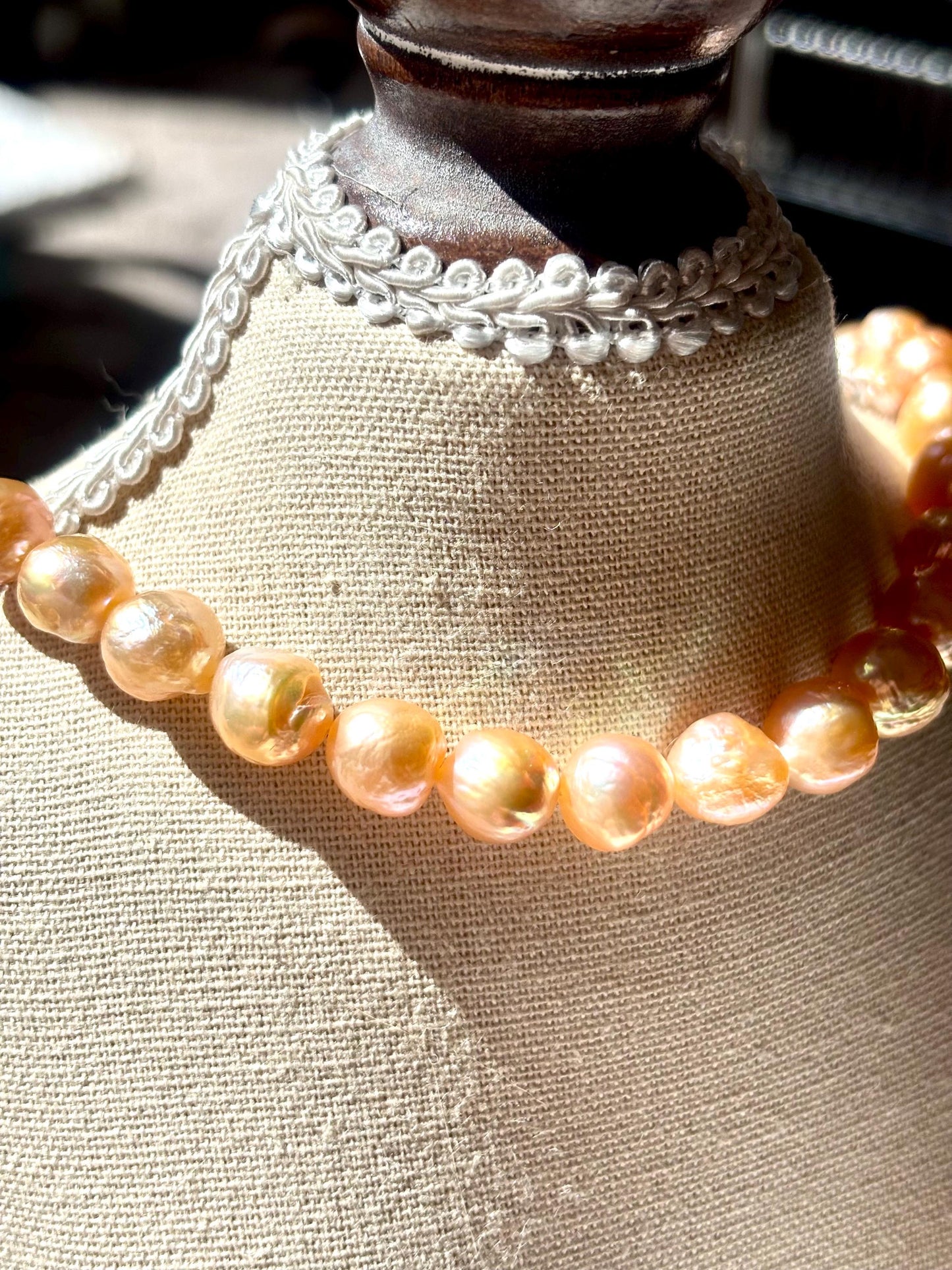 Camellia Dawn – Baroque Freshwater Wrinkle Pearl Necklace