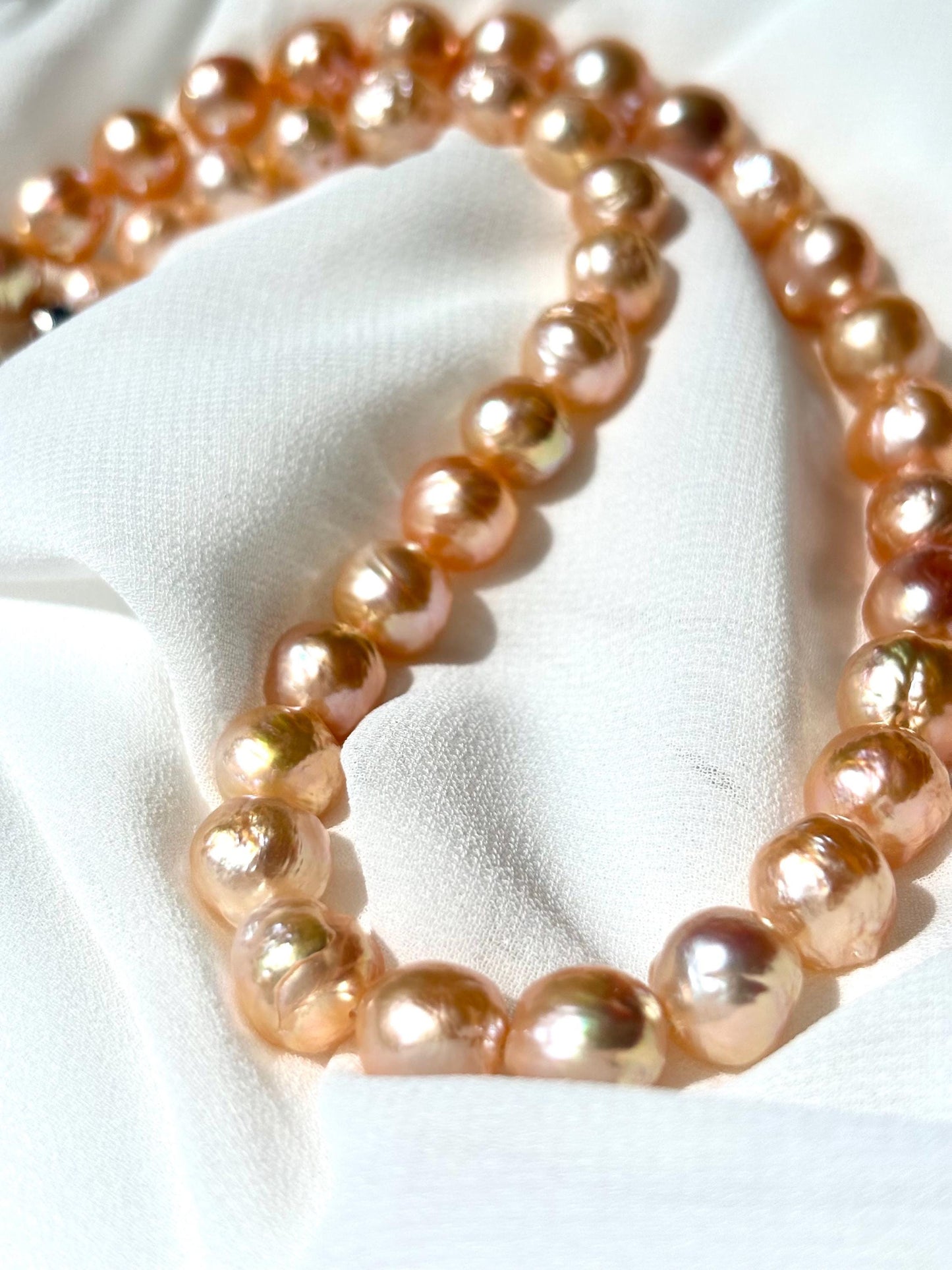 Camellia Dawn – Baroque Freshwater Wrinkle Pearl Necklace