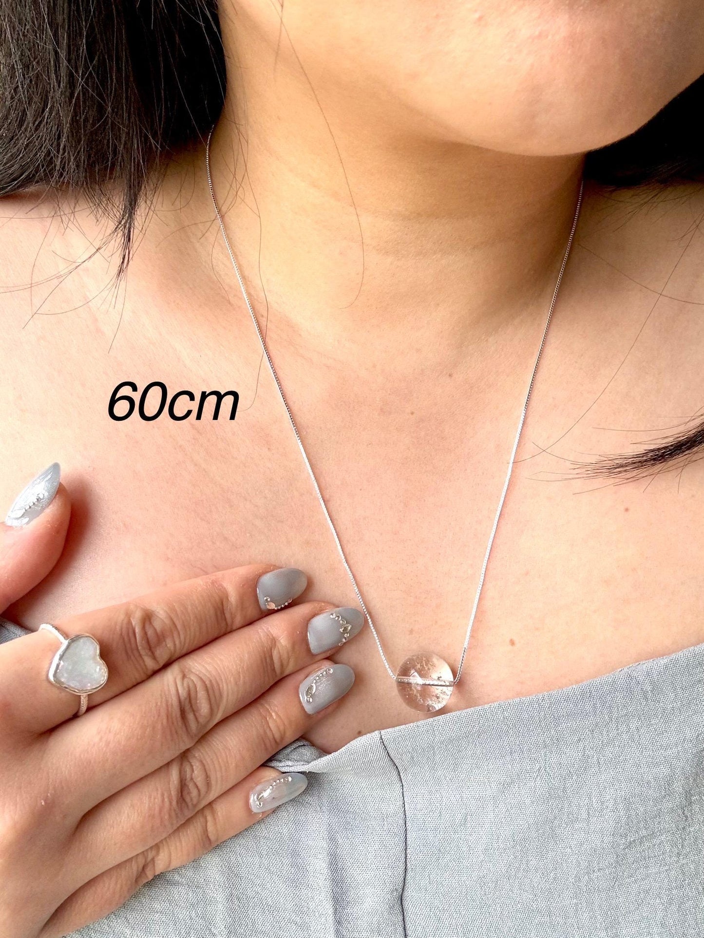 Celestial Clarity - Minimalist Clear Quartz Sphere Necklace